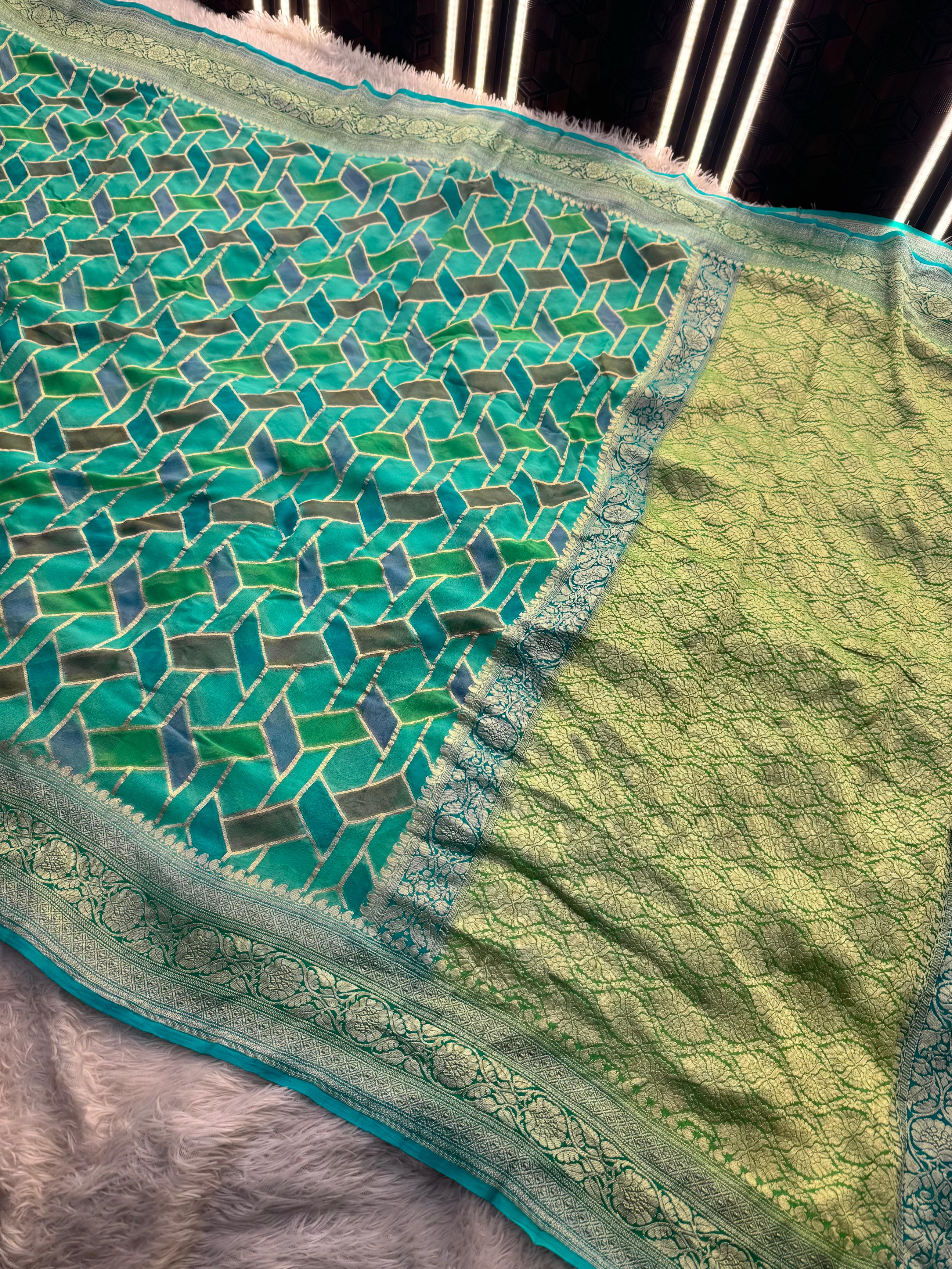 Silk Mark Certified Pure Khaddi Georgette Silk Handloom Saree