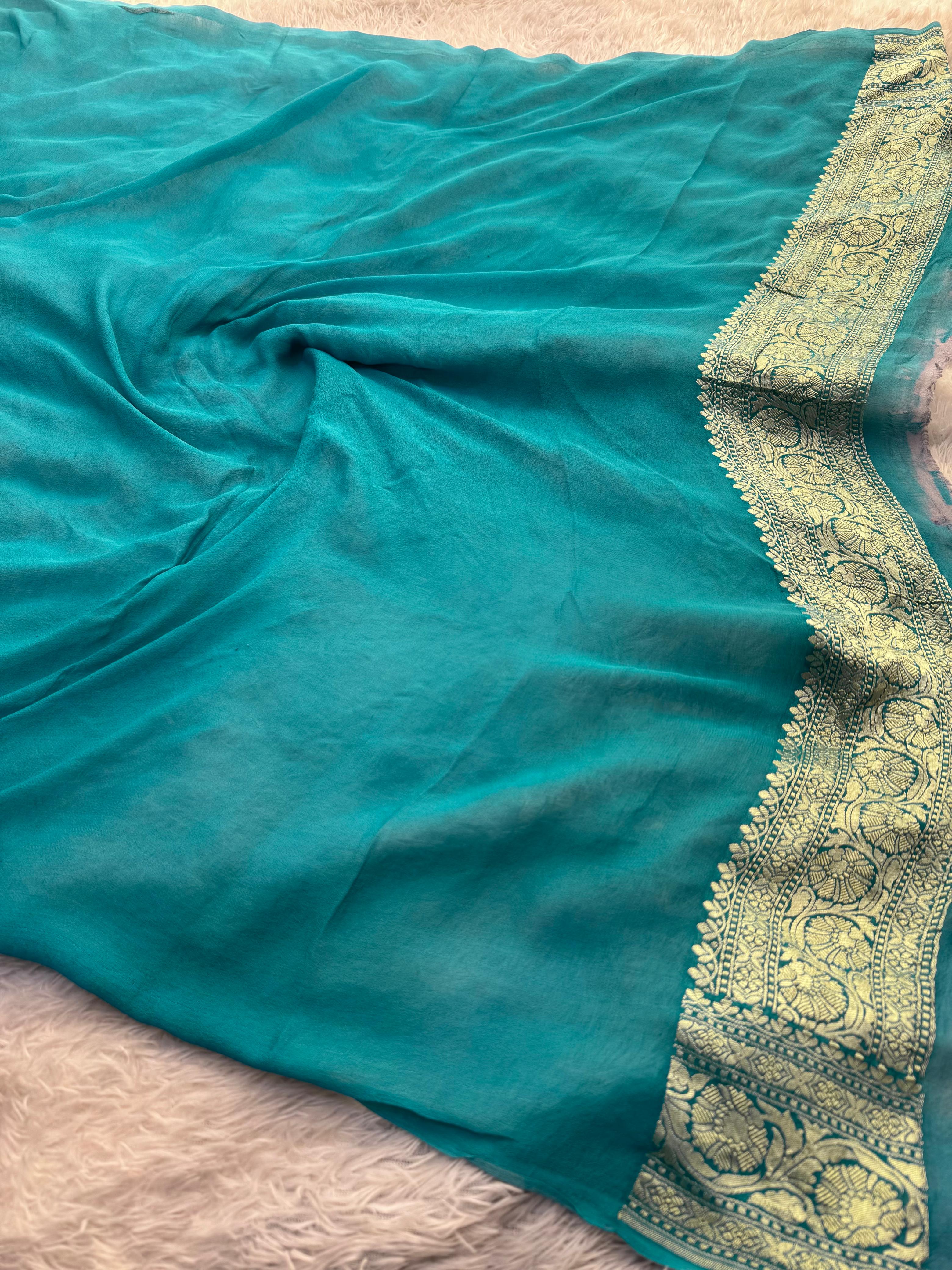 Silk Mark Certified Pure Khaddi Georgette Silk Handloom Saree