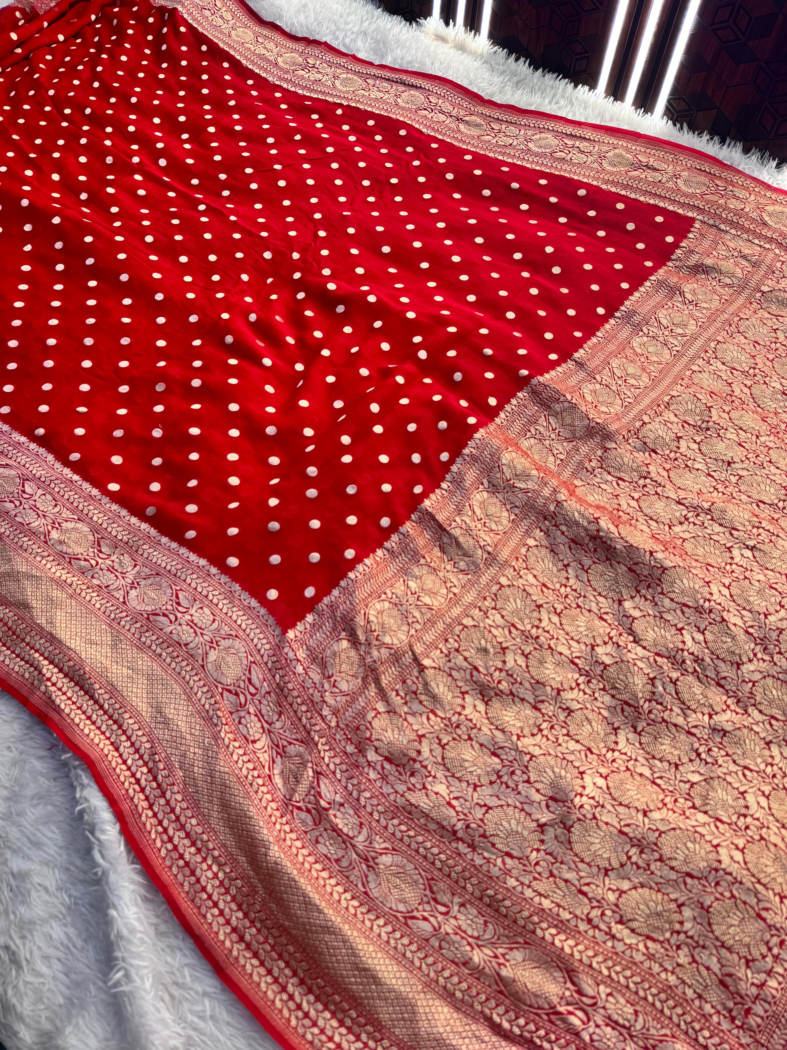 Silk Mark Certified Pure Khaddi Georgette Silk Handloom Saree