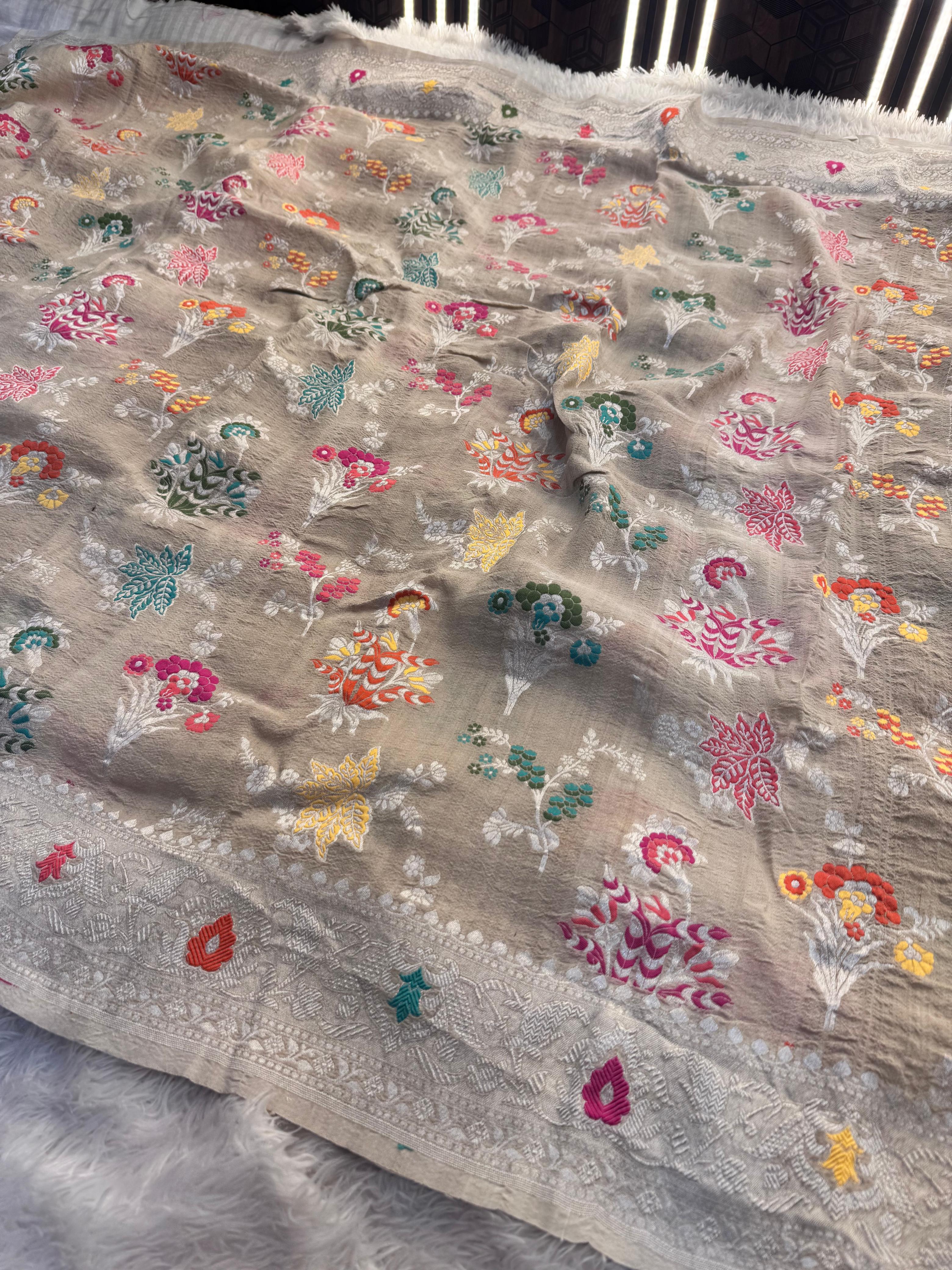 Silk Mark Certified Pure Khaddi Georgette Silk Handloom Saree