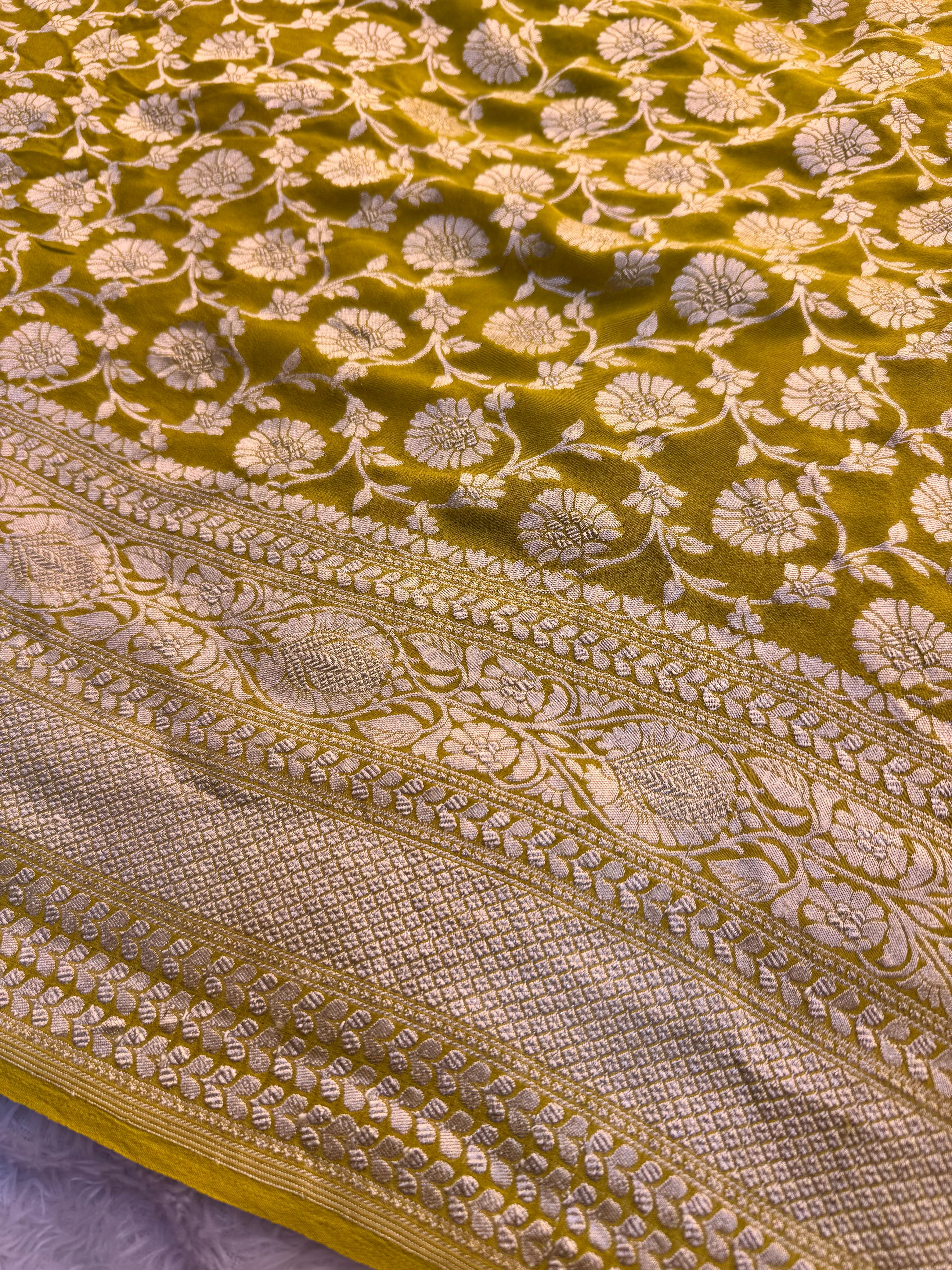 Silk Mark Certified Pure Khaddi Georgette Silk Hand Bandhani Handloom Saree