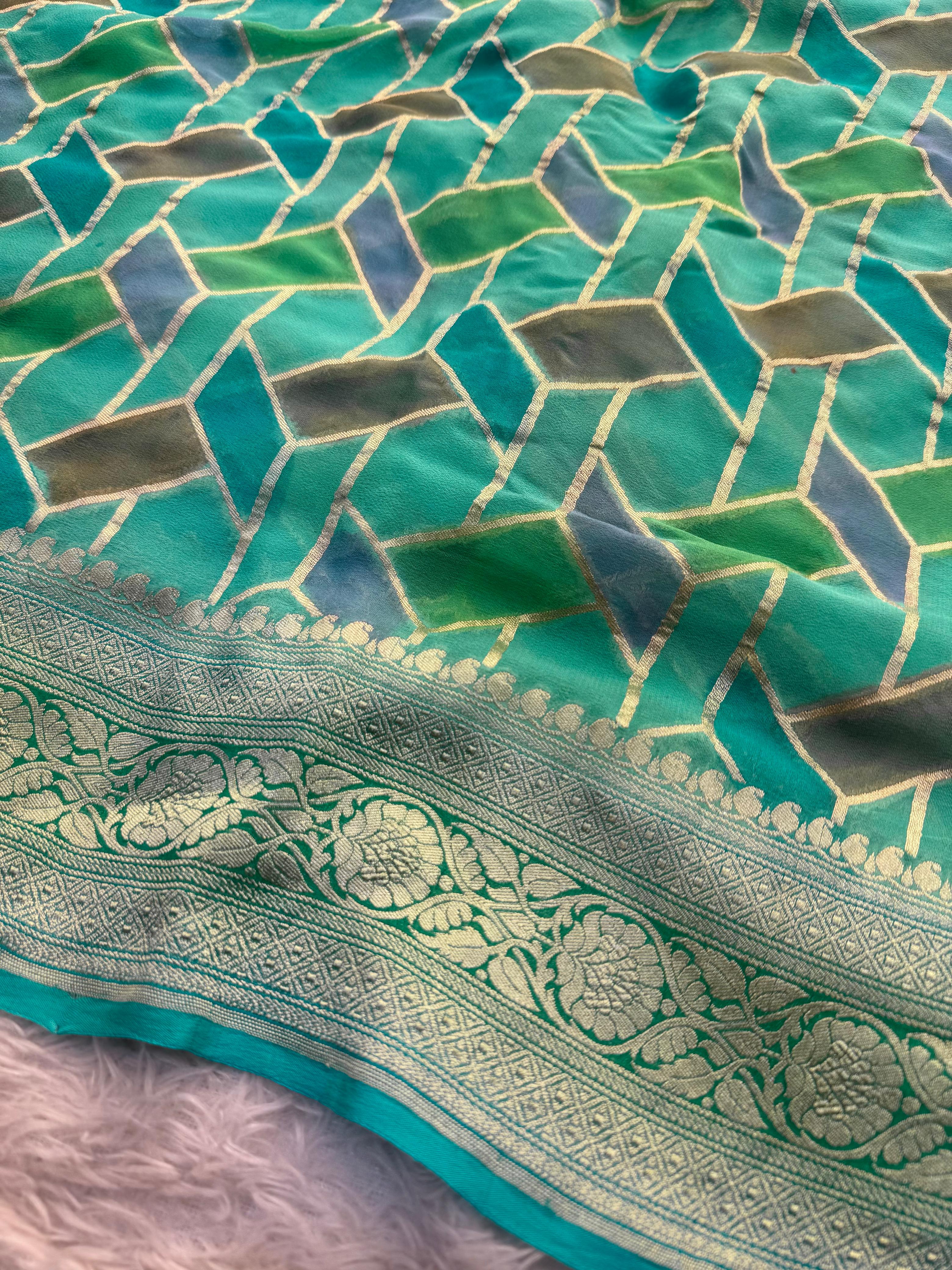 Silk Mark Certified Pure Khaddi Georgette Silk Handloom Saree