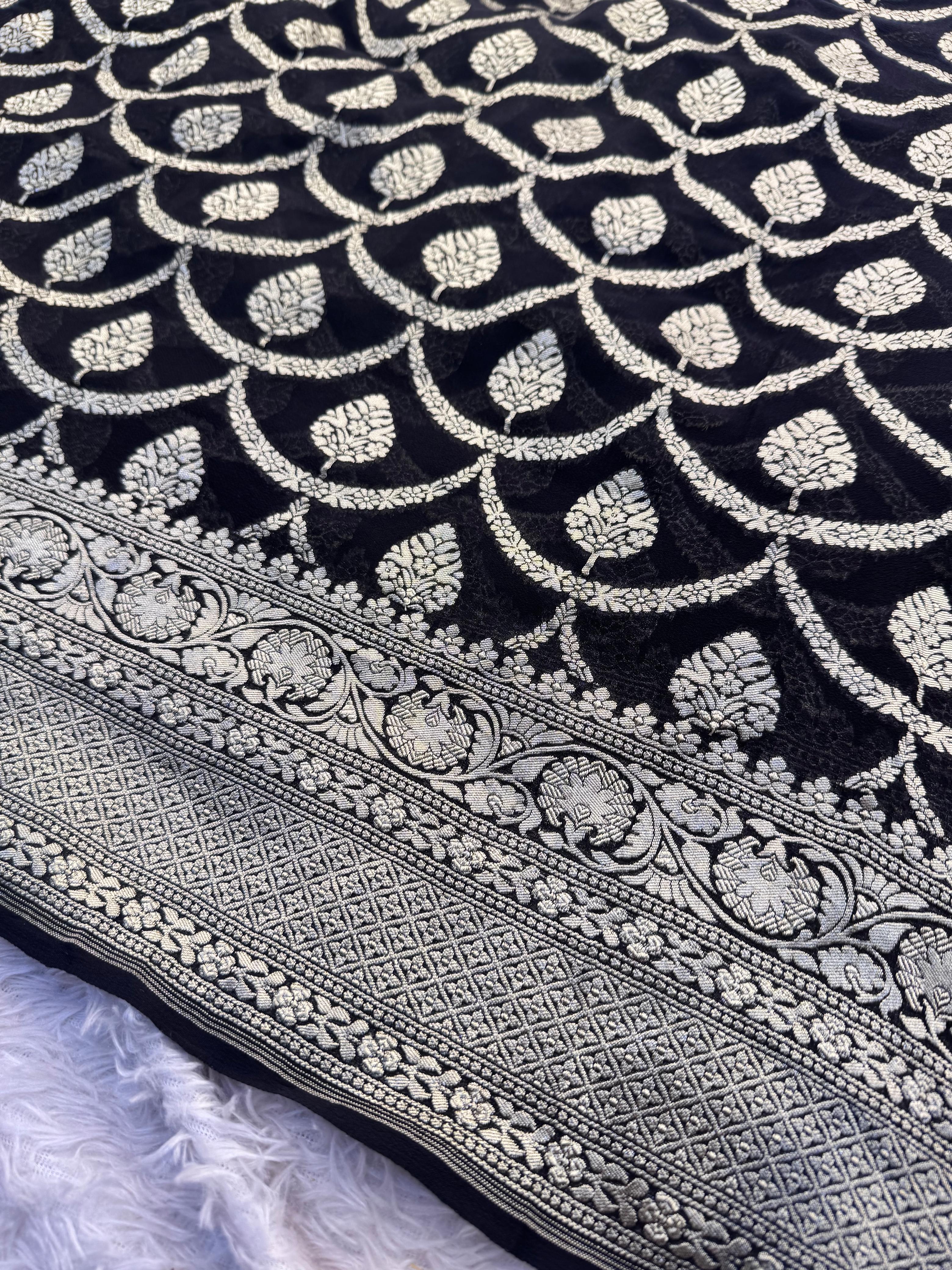 Silk Mark Certified Pure Khaddi Georgette Silk Handloom Saree