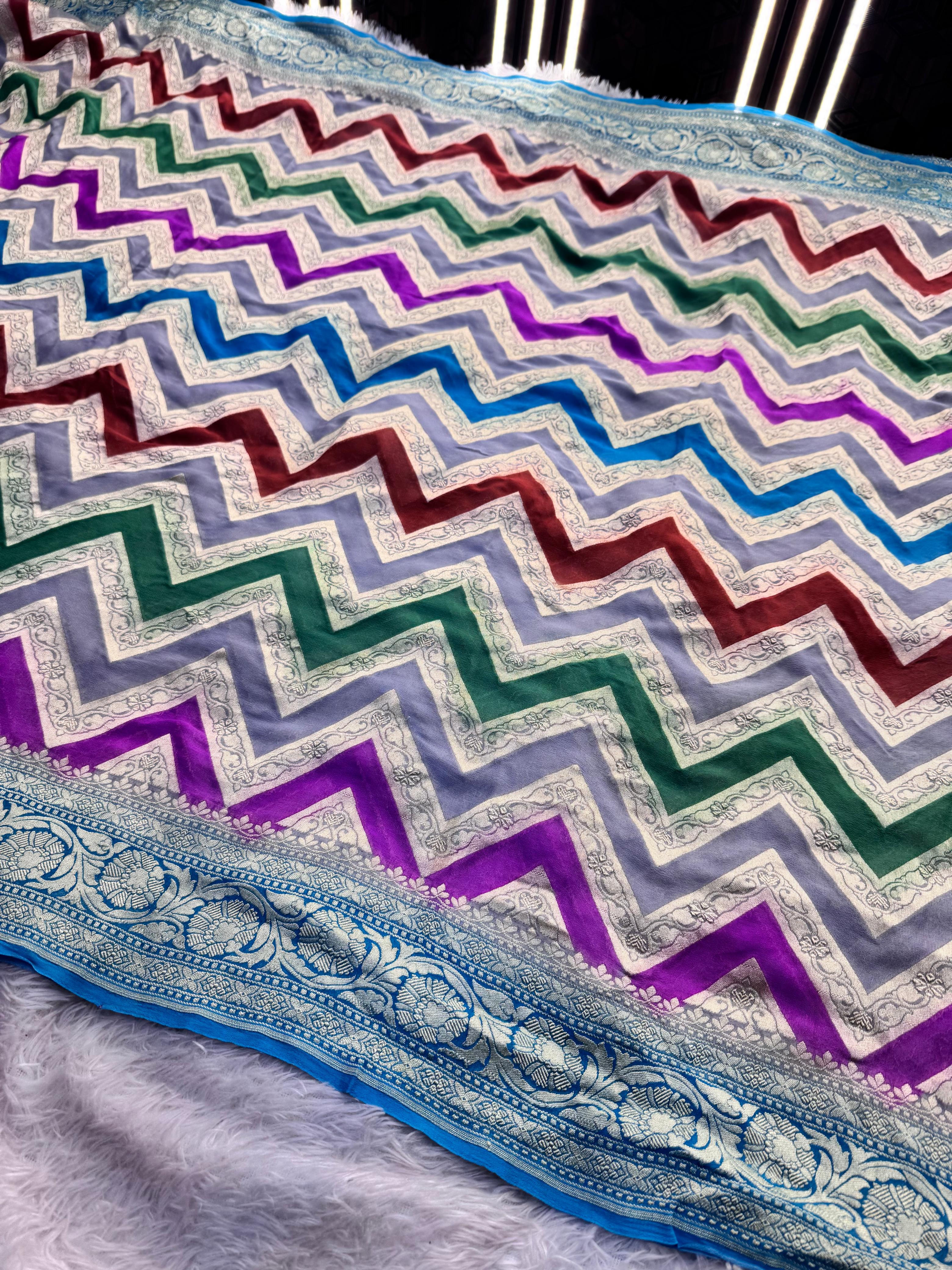 Silk Mark Certified Pure Khaddi Georgette Silk Handloom Saree