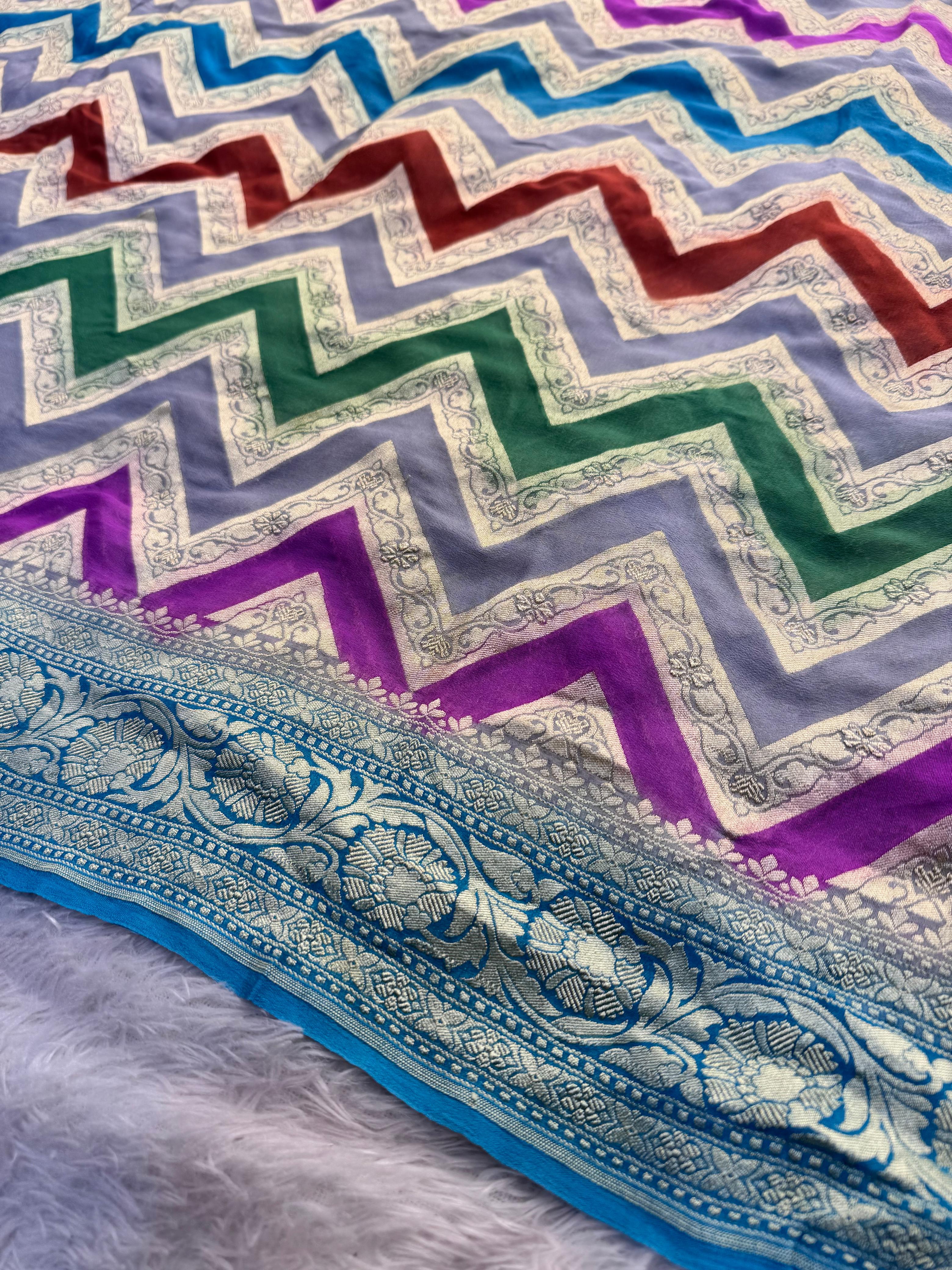 Silk Mark Certified Pure Khaddi Georgette Silk Handloom Saree