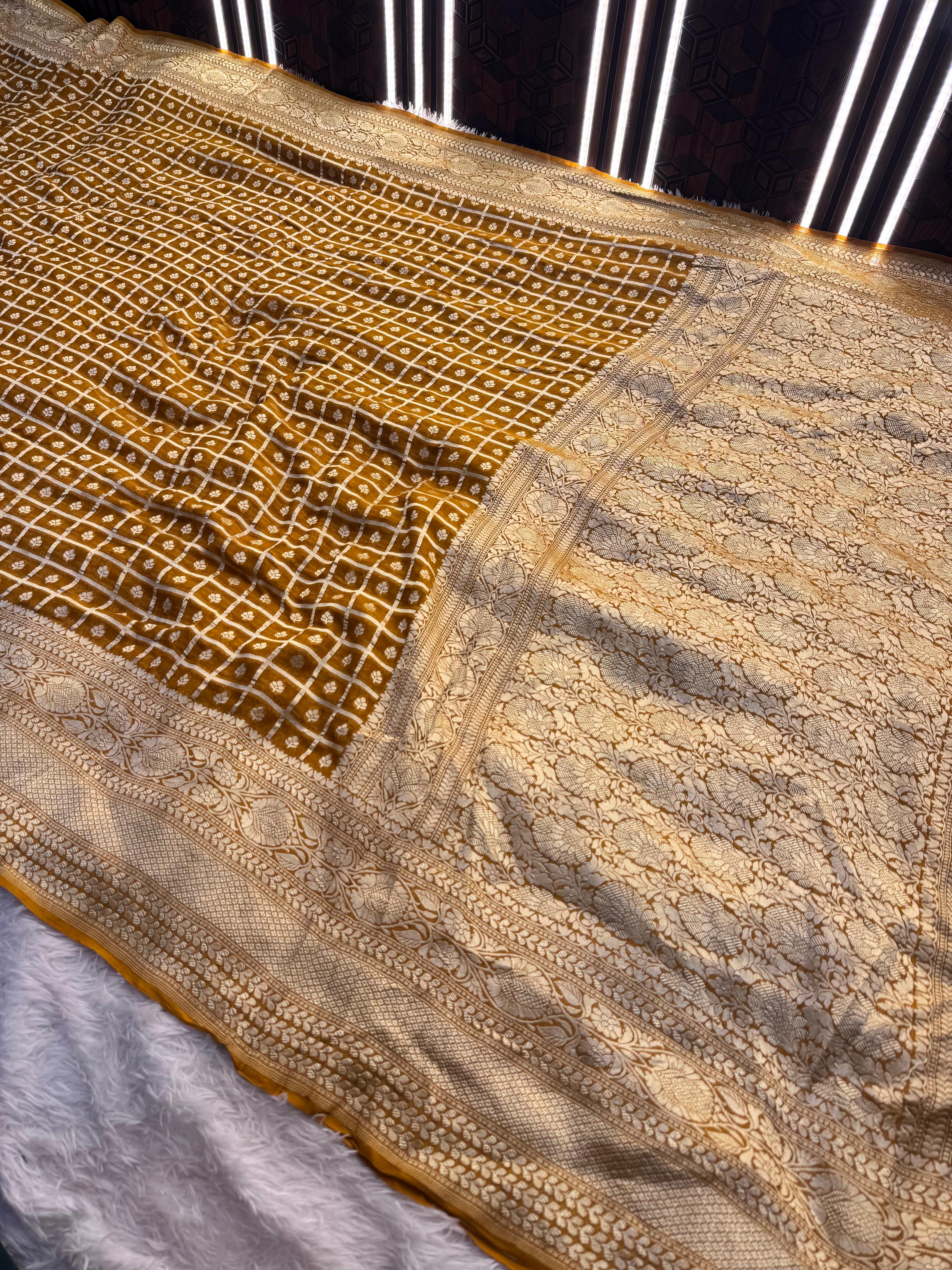 Silk Mark Certified Pure Khaddi Georgette Silk Handloom Saree