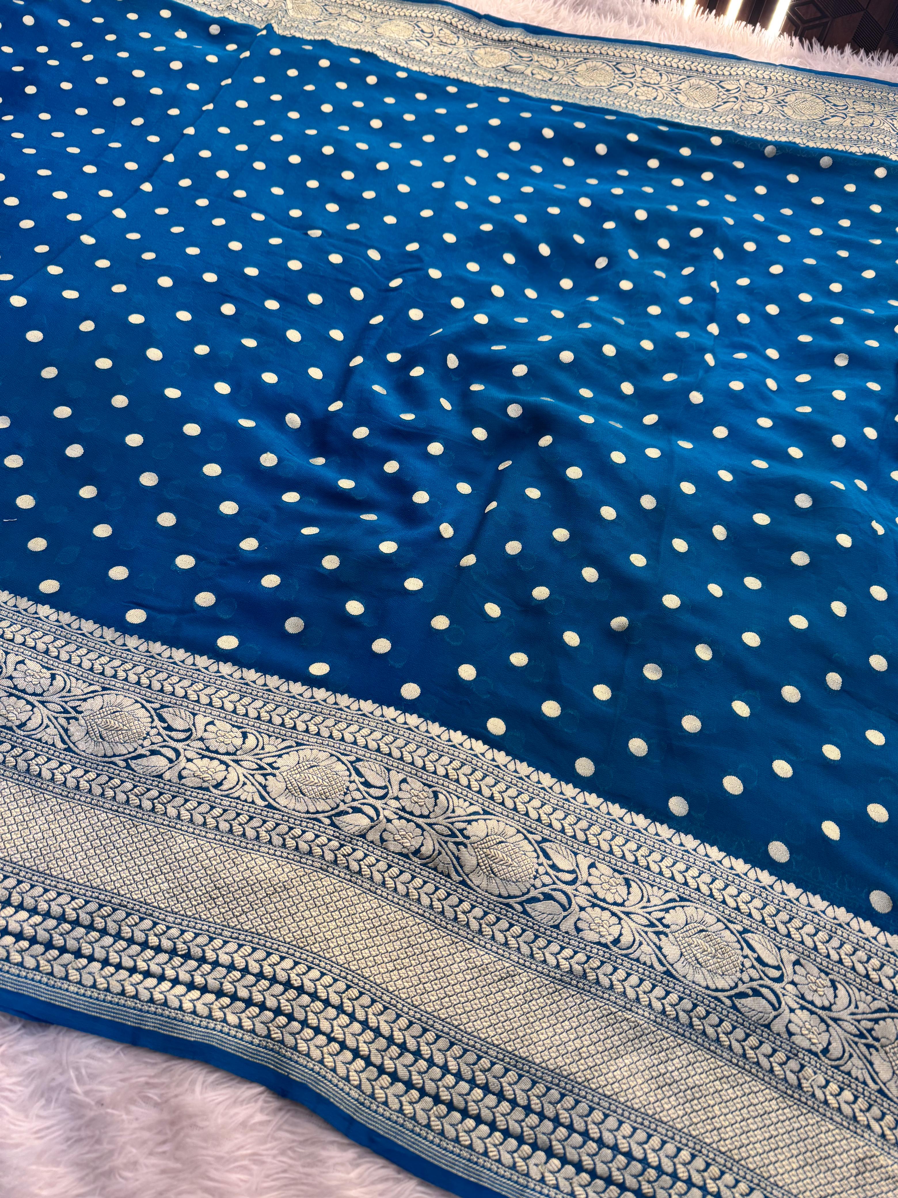 Silk Mark Certified Pure Khaddi Georgette Silk Handloom Saree