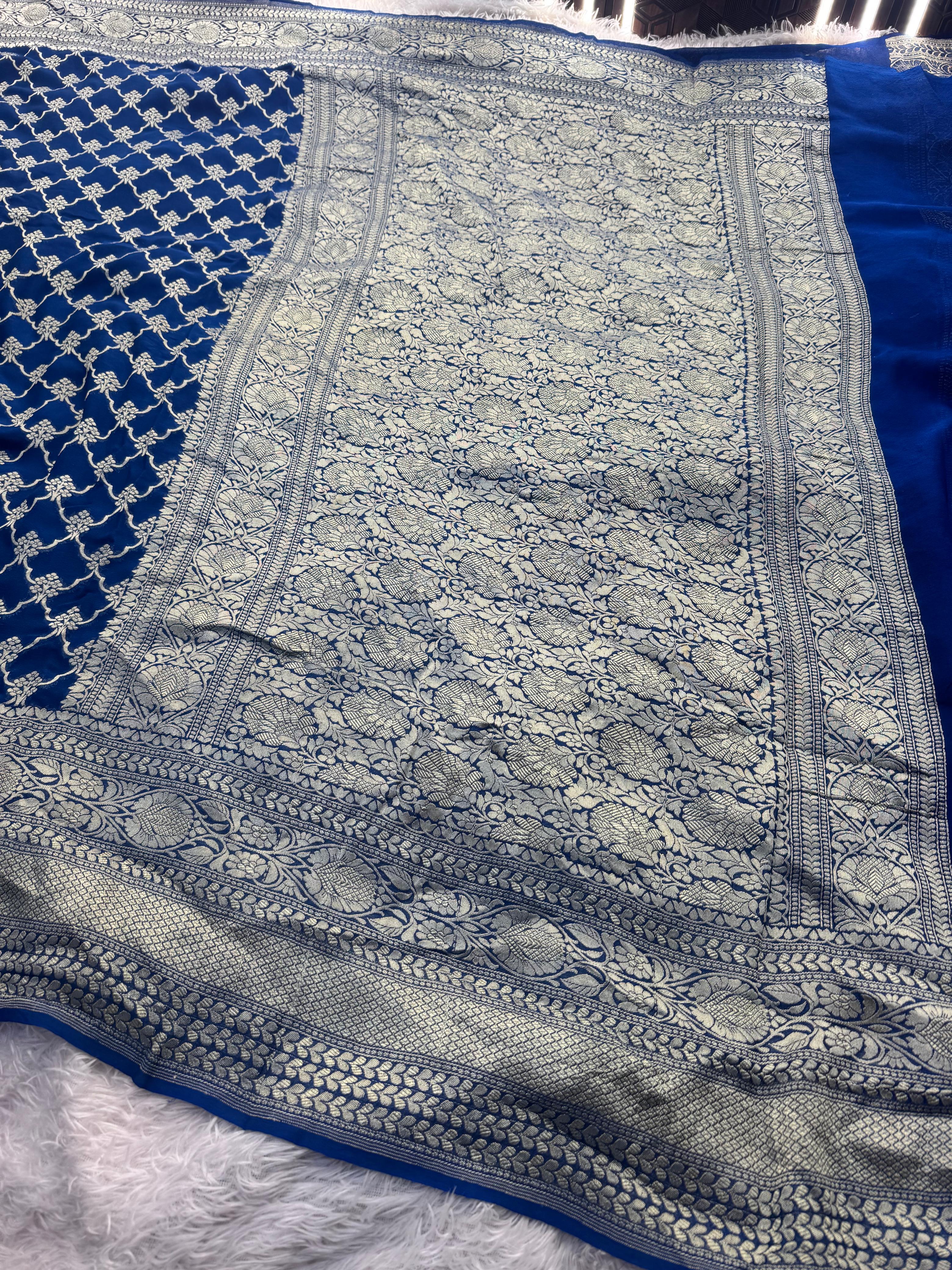 Silk Mark Certified Pure Khaddi Georgette Silk Handloom Saree
