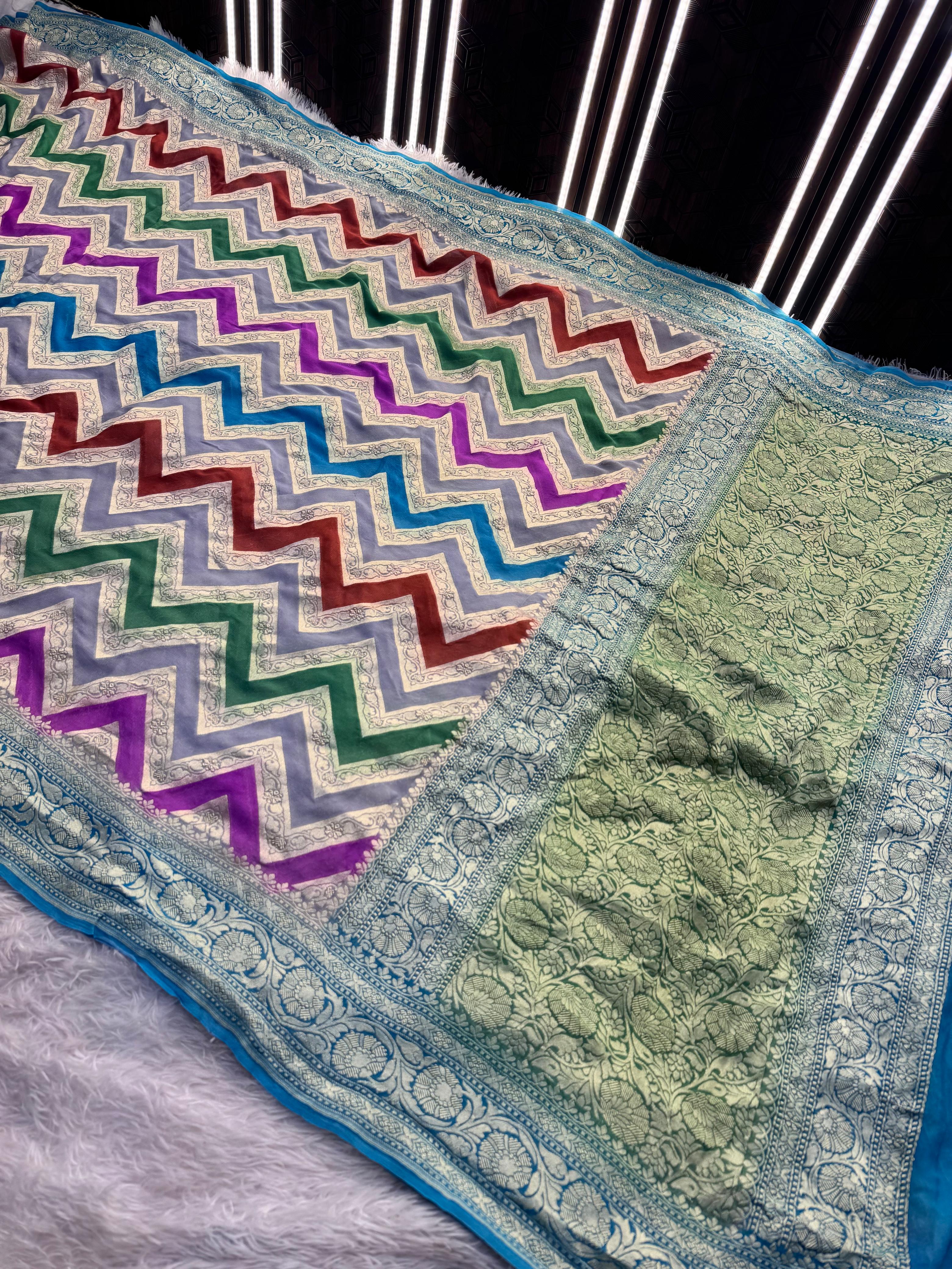 Silk Mark Certified Pure Khaddi Georgette Silk Handloom Saree