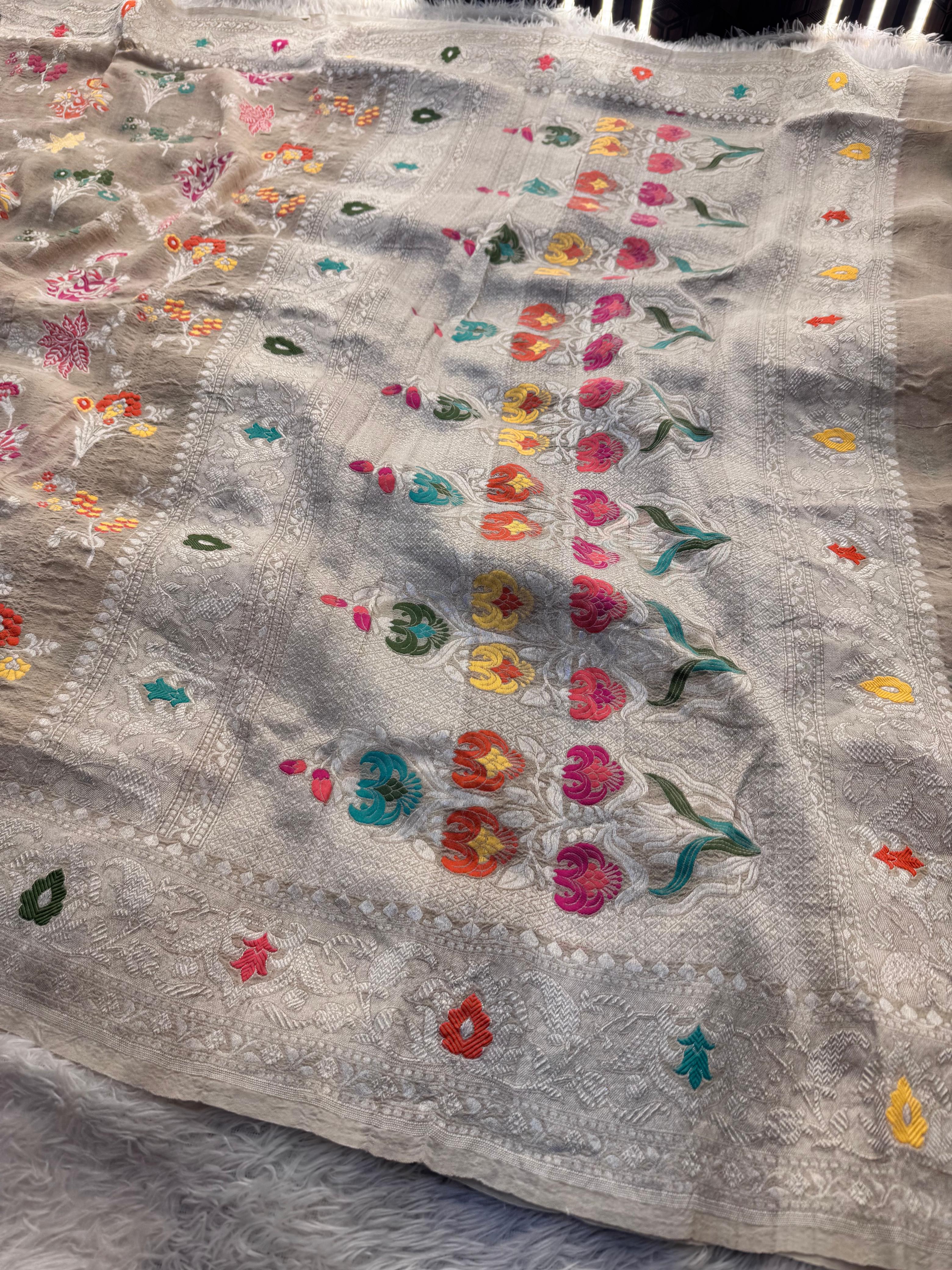 Silk Mark Certified Pure Khaddi Georgette Silk Handloom Saree