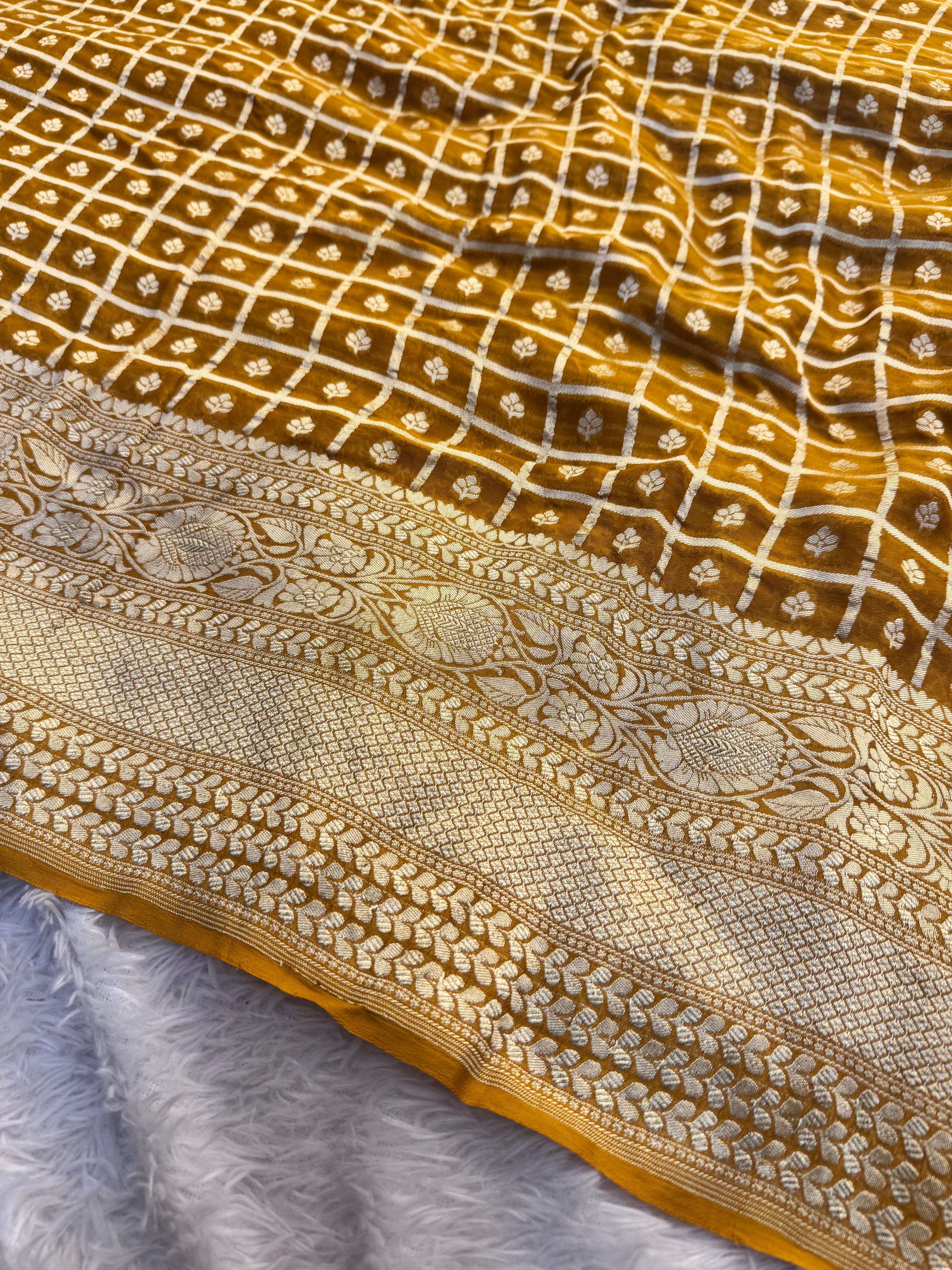 Silk Mark Certified Pure Khaddi Georgette Silk Handloom Saree