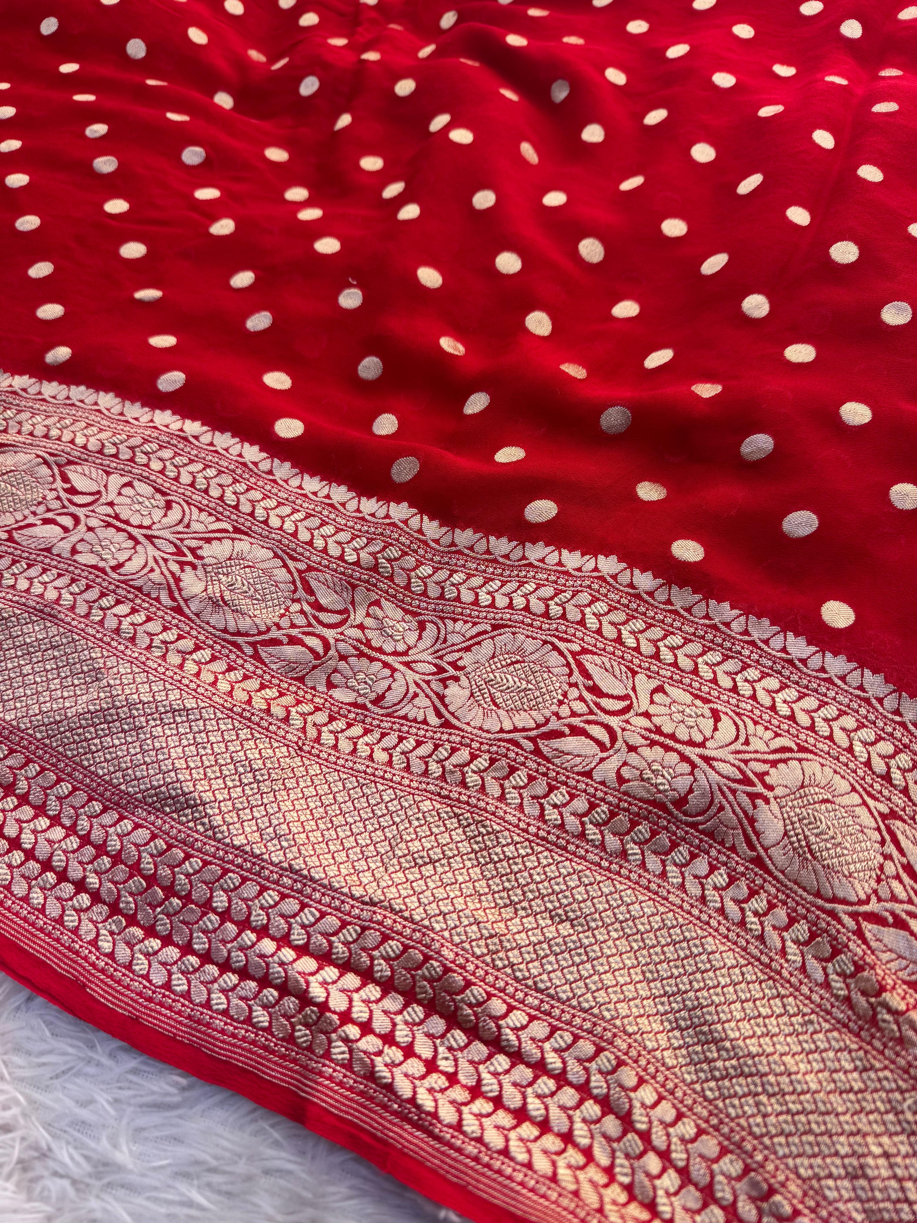 Silk Mark Certified Pure Khaddi Georgette Silk Handloom Saree