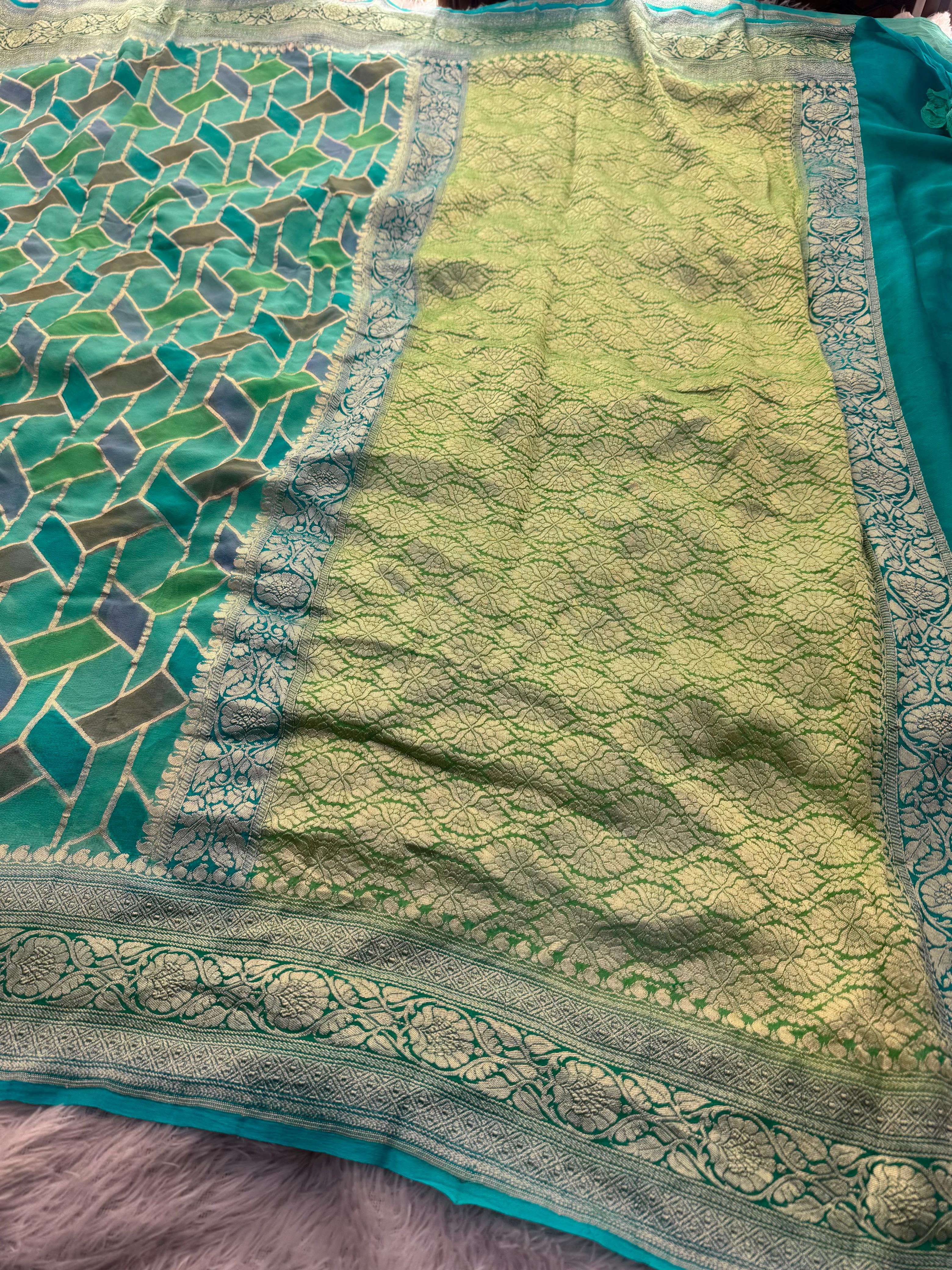 Silk Mark Certified Pure Khaddi Georgette Silk Handloom Saree