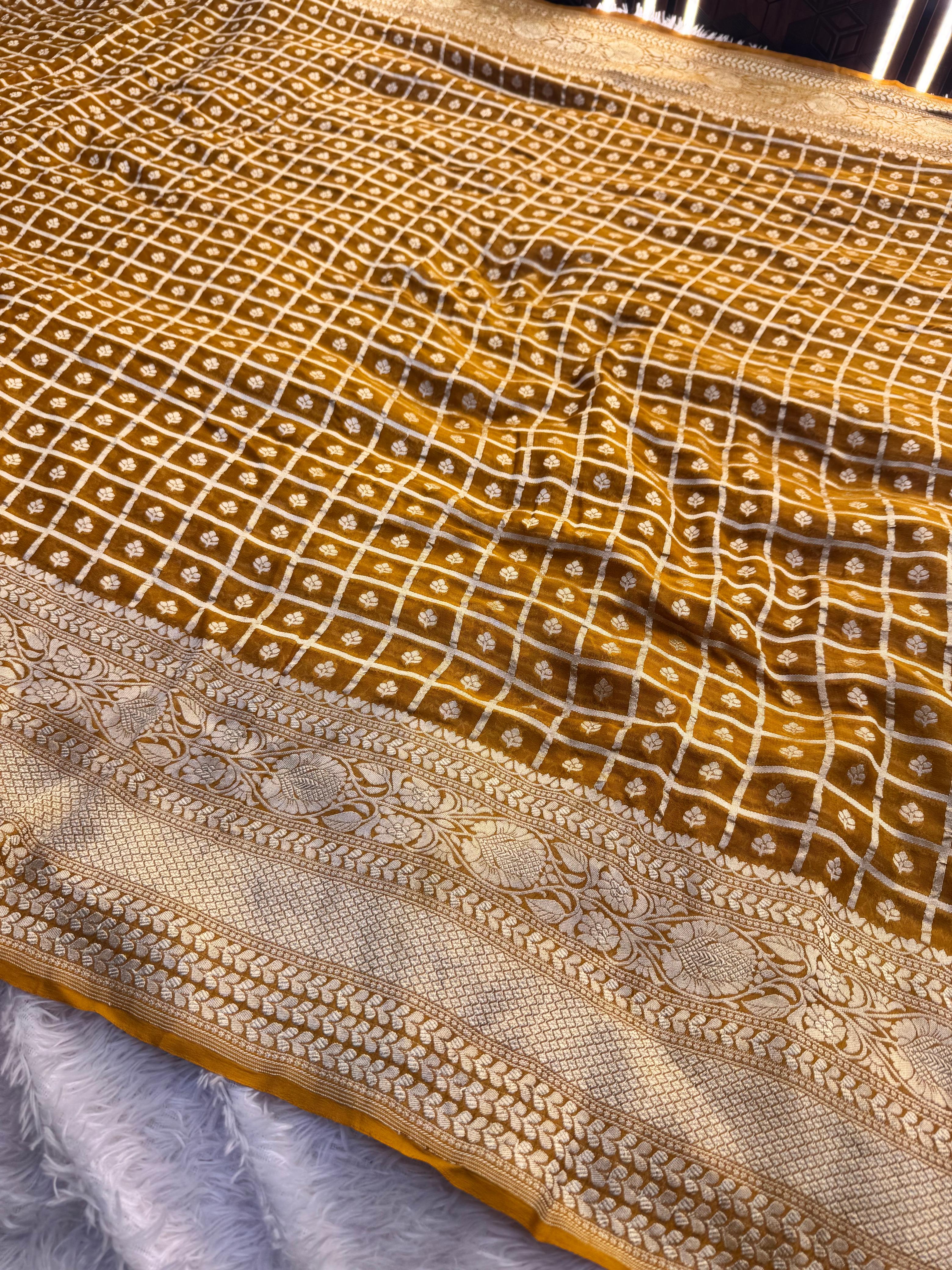 Silk Mark Certified Pure Khaddi Georgette Silk Handloom Saree