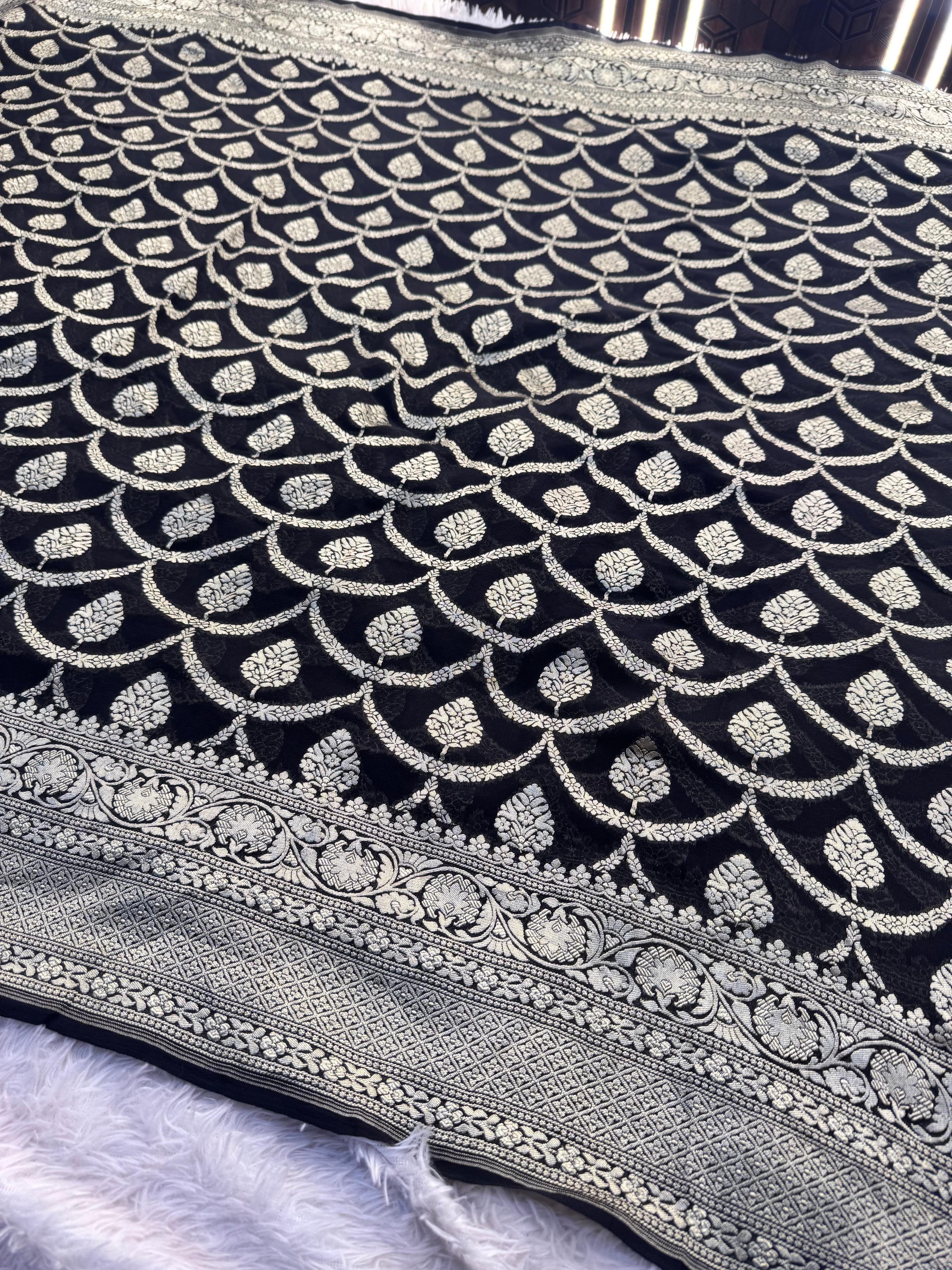 Silk Mark Certified Pure Khaddi Georgette Silk Handloom Saree