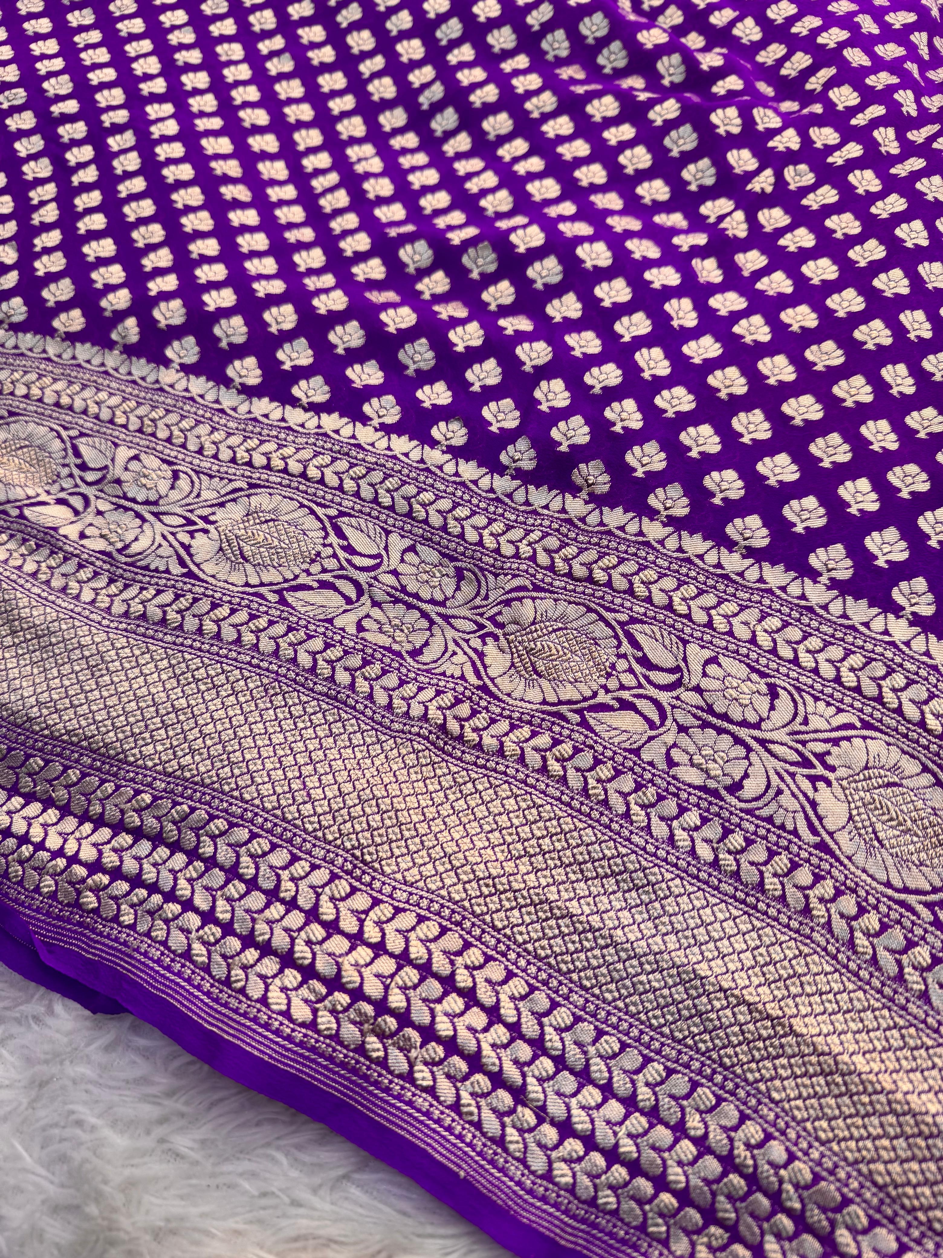 Silk Mark Certified Pure Khaddi Georgette Silk Handloom Saree