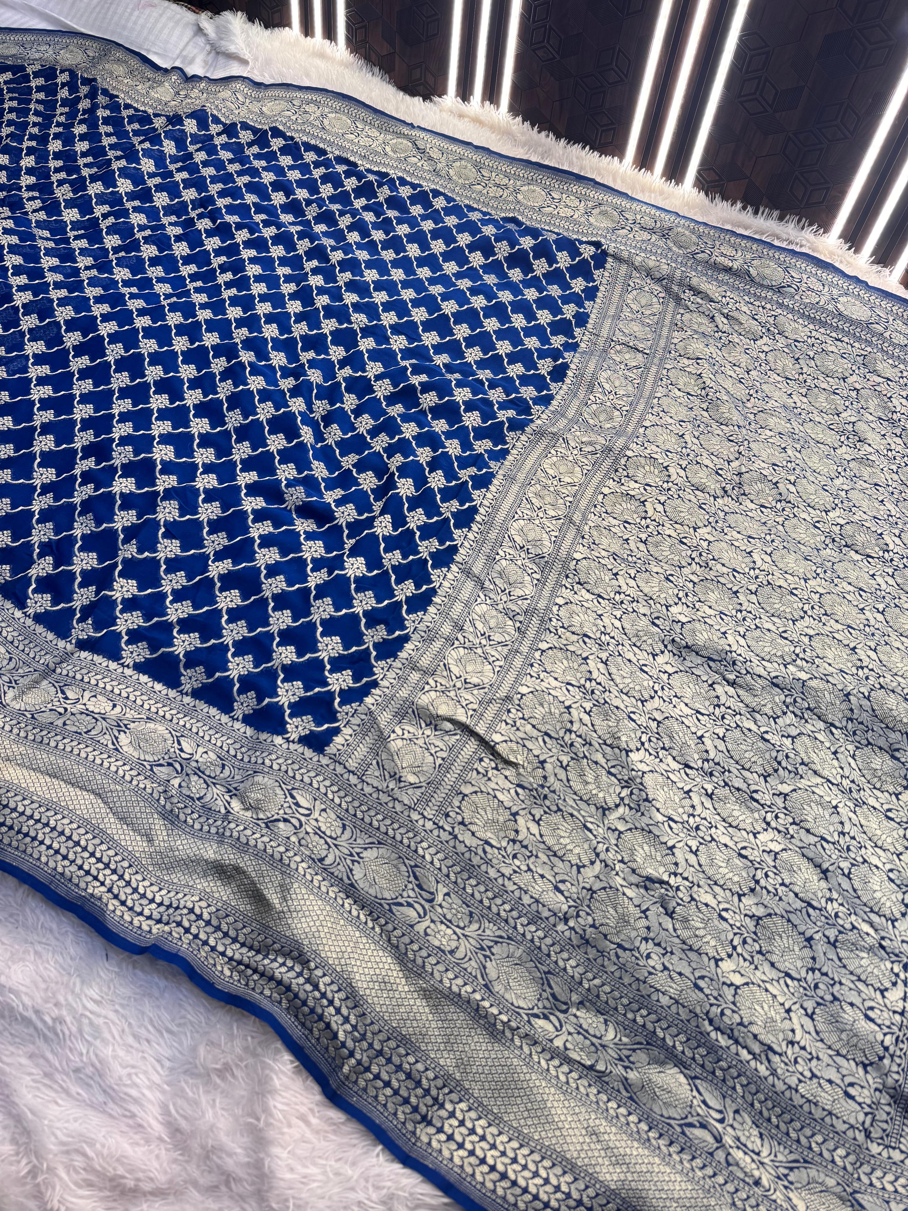 Silk Mark Certified Pure Khaddi Georgette Silk Handloom Saree