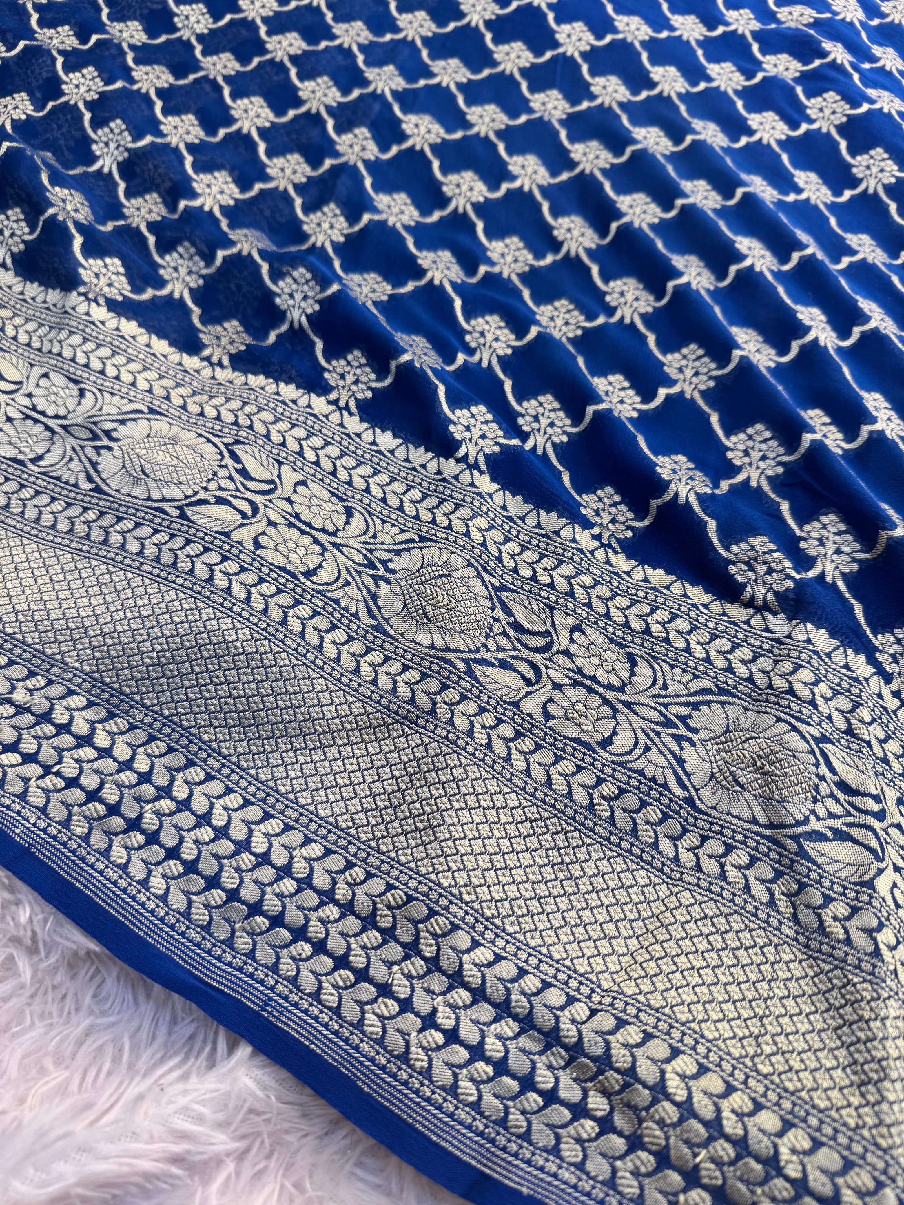 Silk Mark Certified Pure Khaddi Georgette Silk Handloom Saree