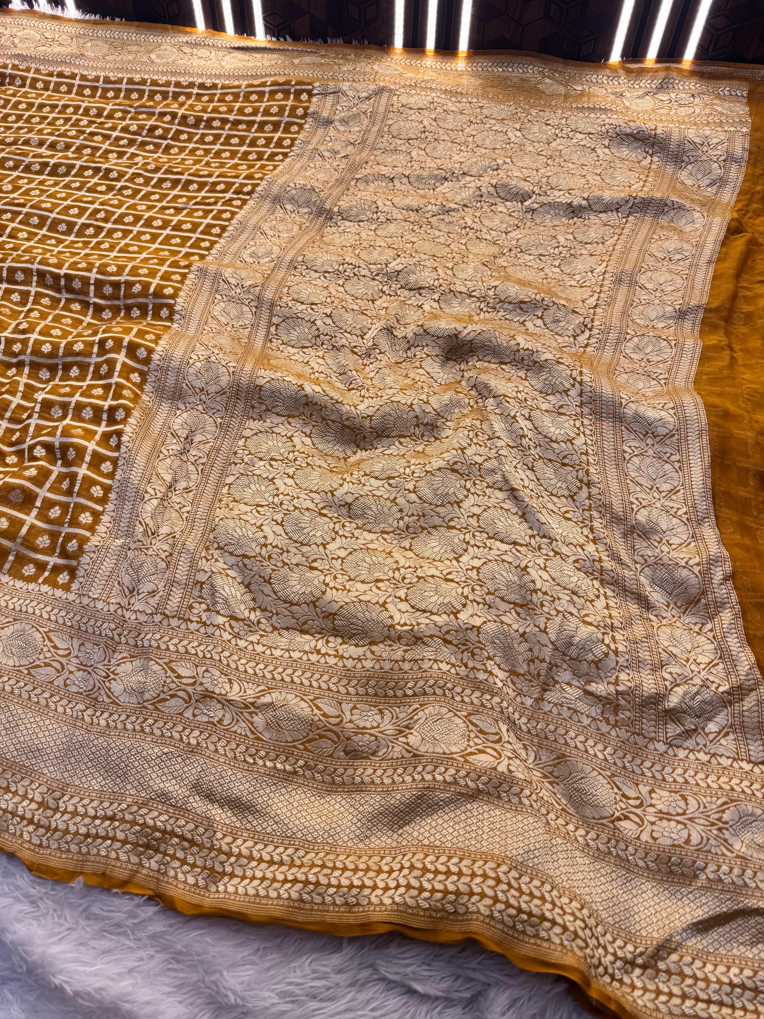 Silk Mark Certified Pure Khaddi Georgette Silk Handloom Saree