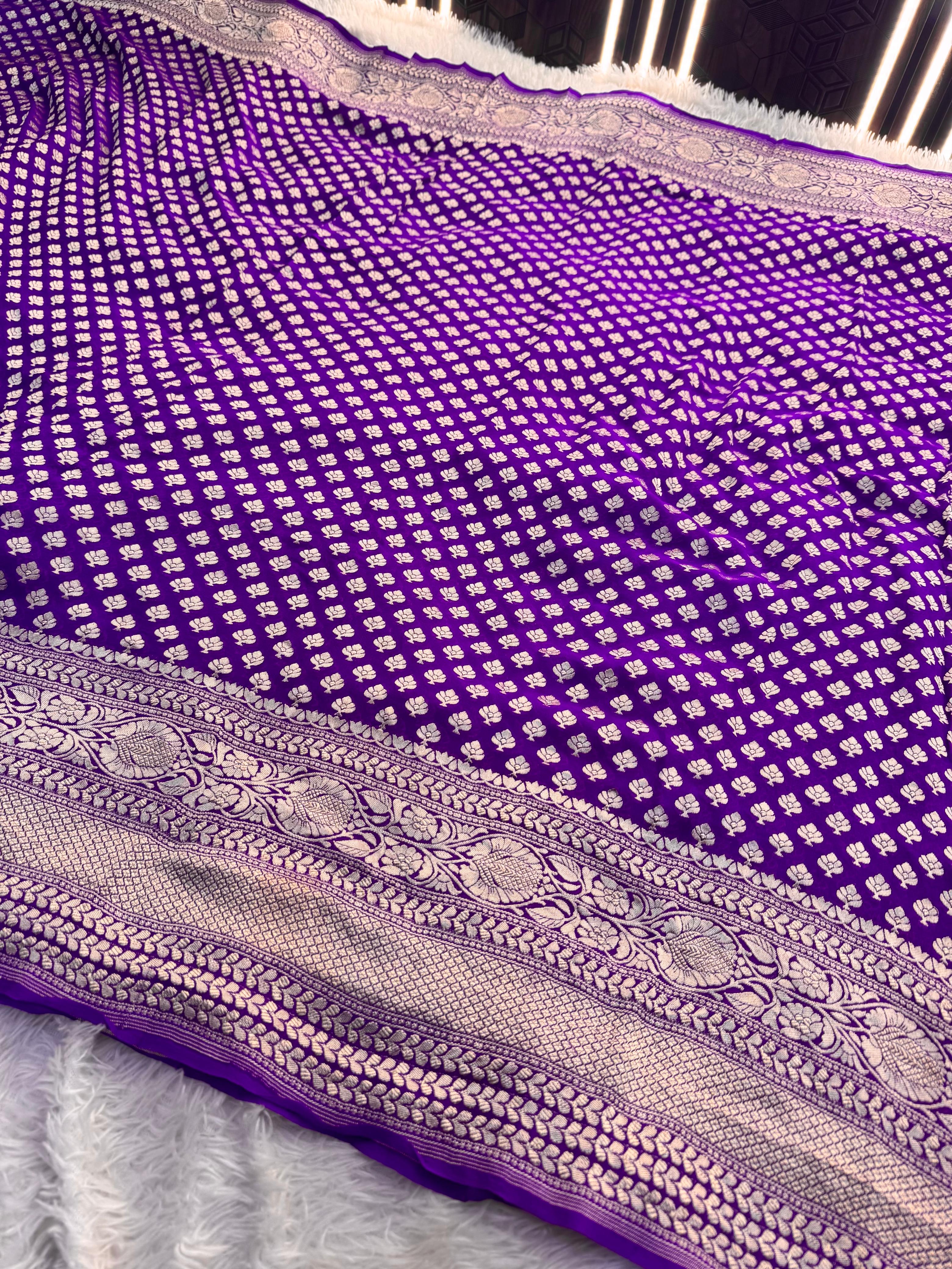 Silk Mark Certified Pure Khaddi Georgette Silk Handloom Saree