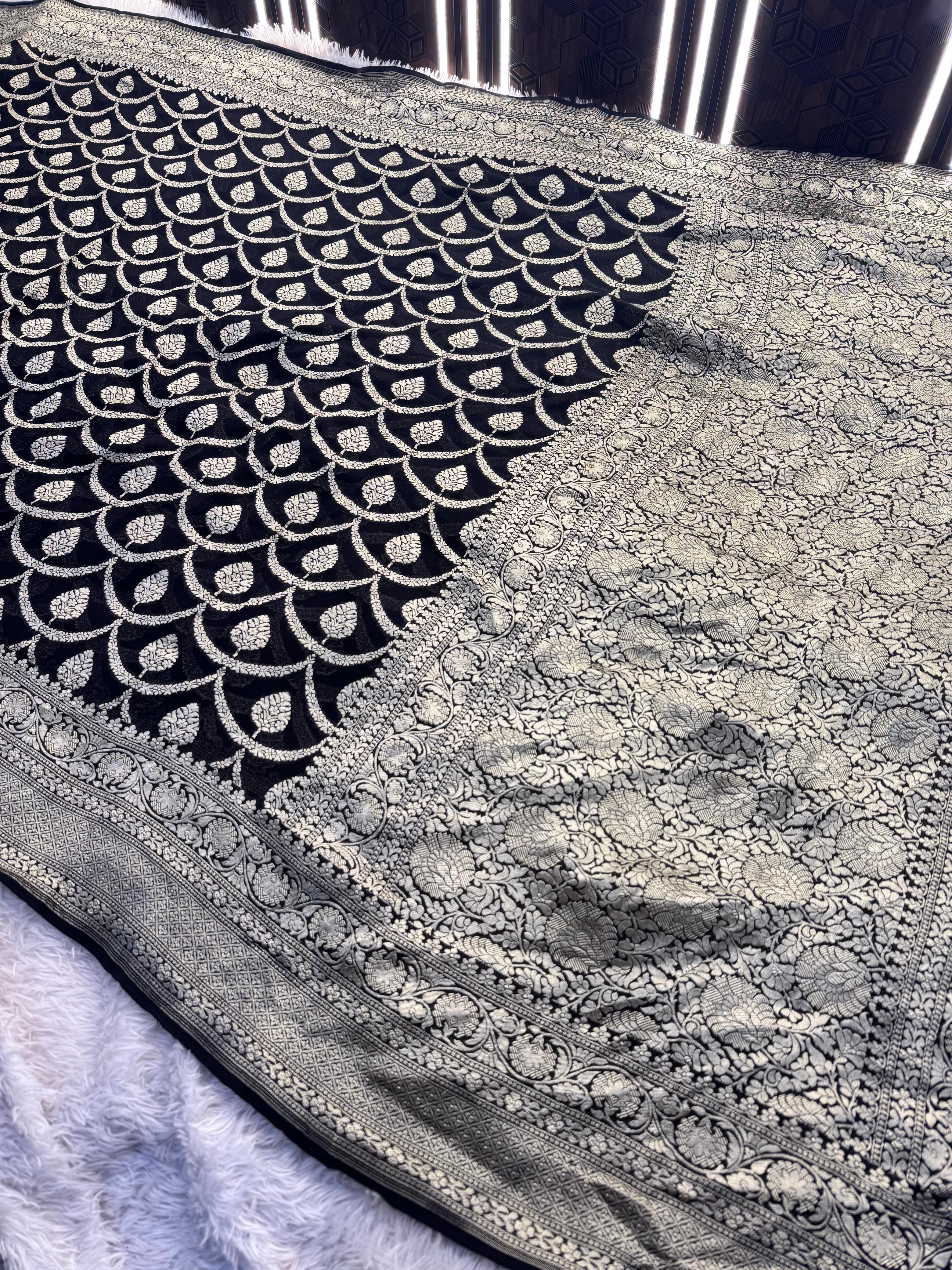 Silk Mark Certified Pure Khaddi Georgette Silk Handloom Saree