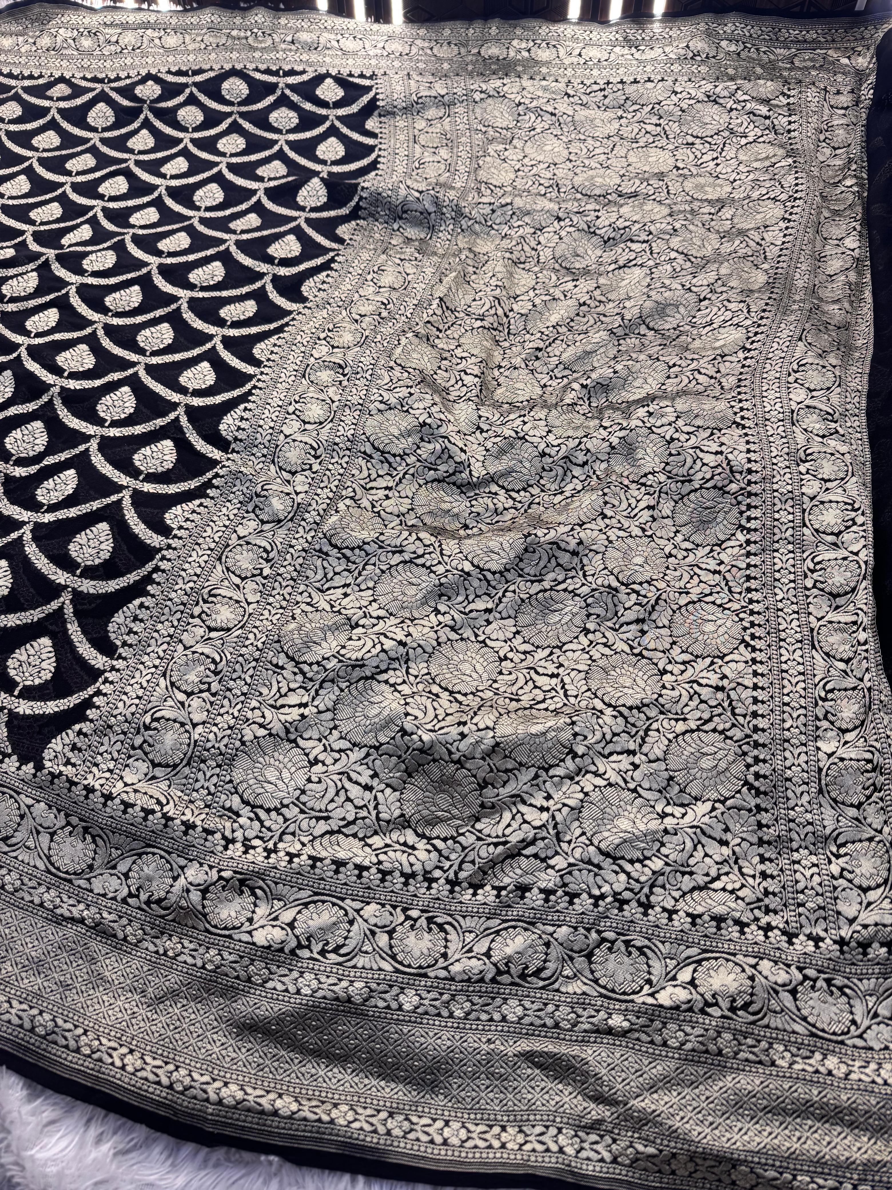 Silk Mark Certified Pure Khaddi Georgette Silk Handloom Saree