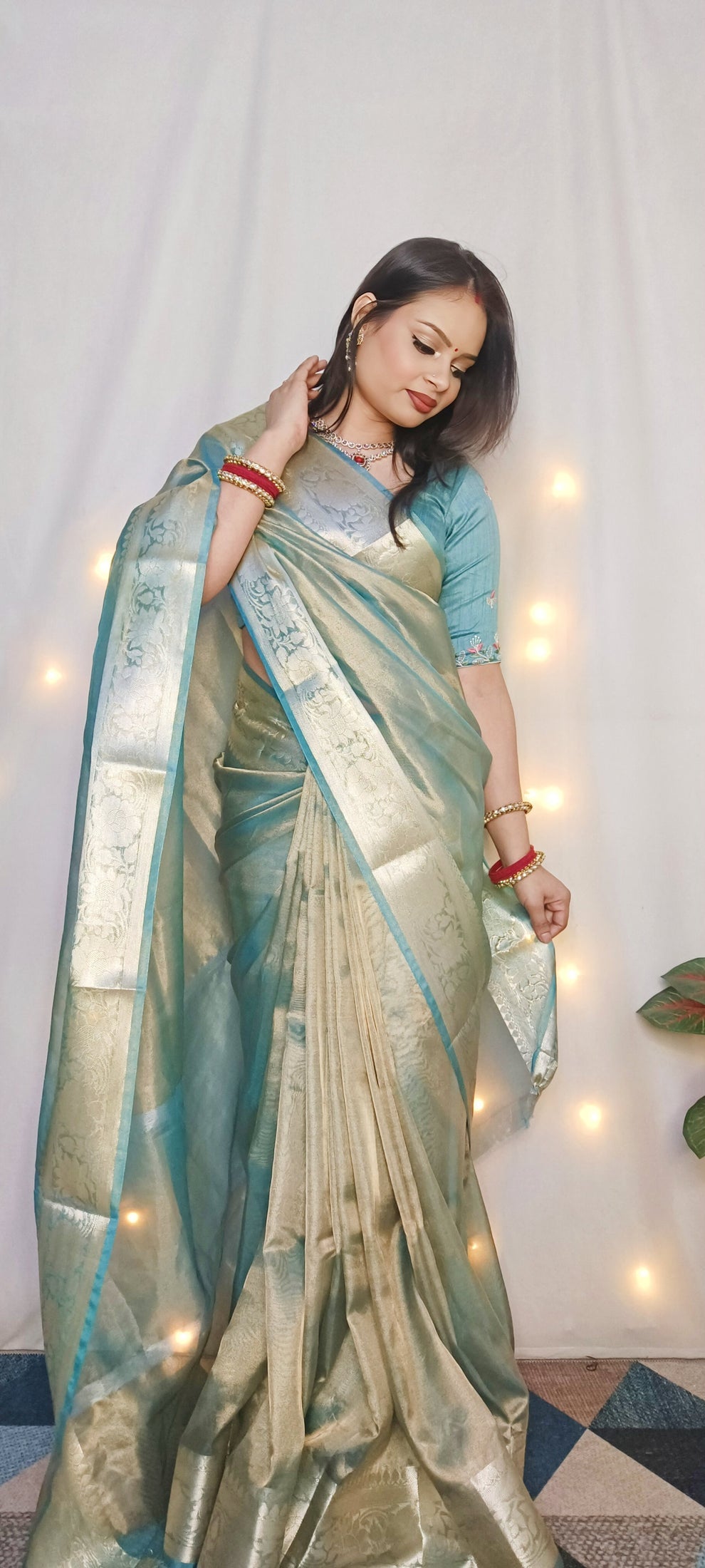 Premium Banarasi Tissue Silk Zari Work Saree