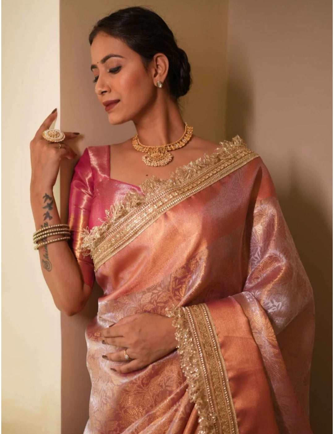 Sai Pallavi Mam Inspired Tissue Silk Saree