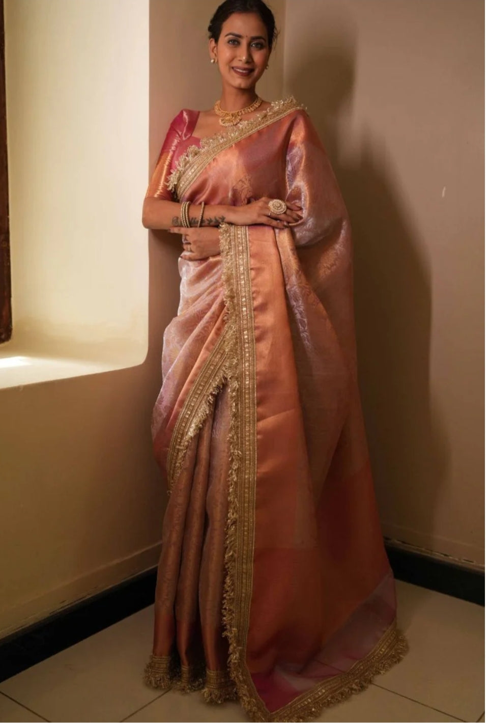 Sai Pallavi Mam Inspired Tissue Silk Saree