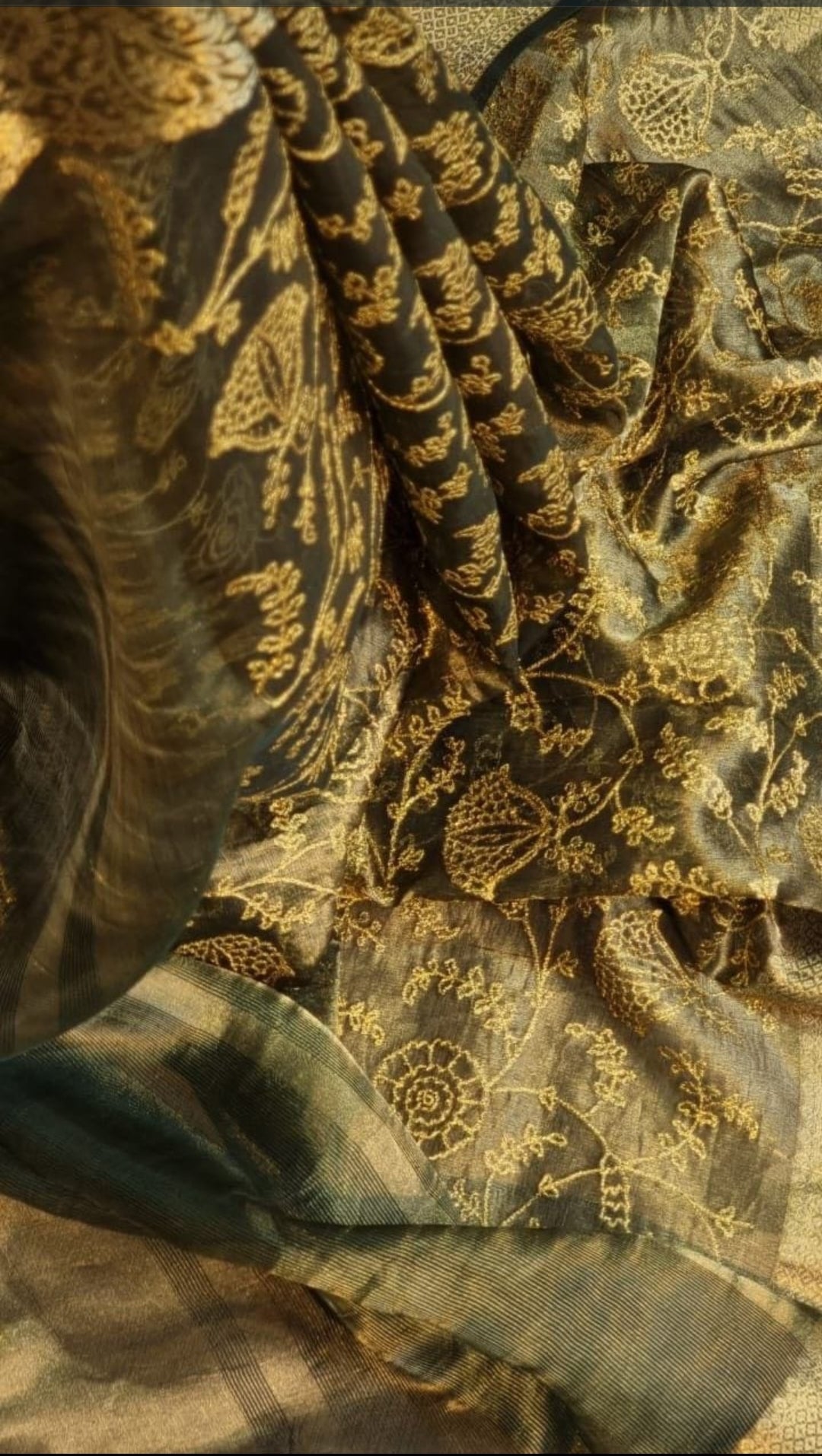 Premium Banarasi Tissue Silk Chikankari Embroidery Work Saree