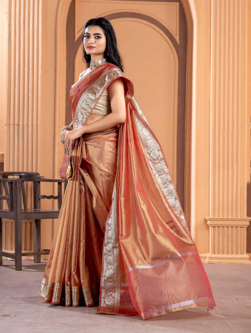 Premium Banarasi Tissue Silk Zari Work Saree