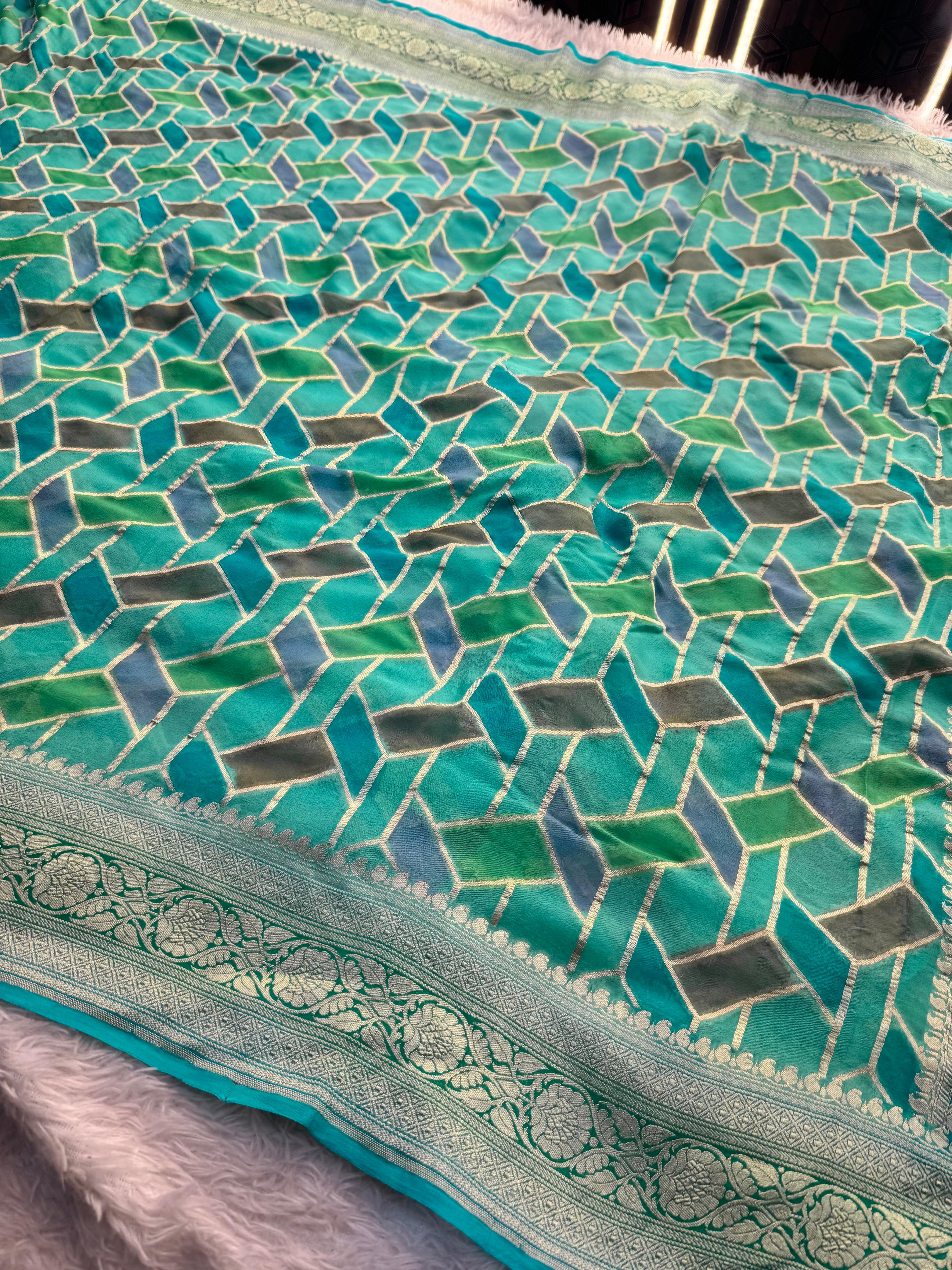 Silk Mark Certified Pure Khaddi Georgette Silk Handloom Saree