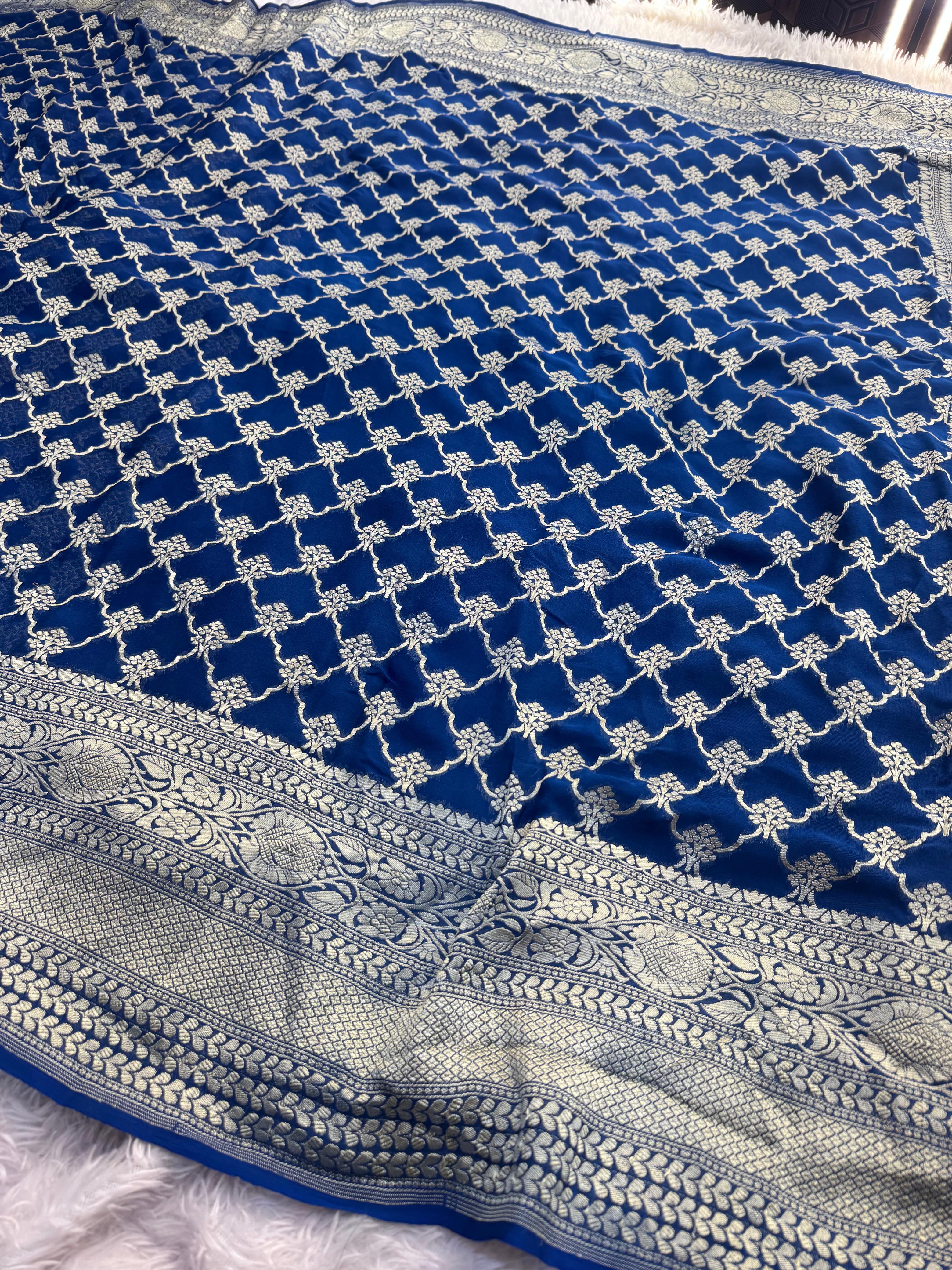 Silk Mark Certified Pure Khaddi Georgette Silk Handloom Saree