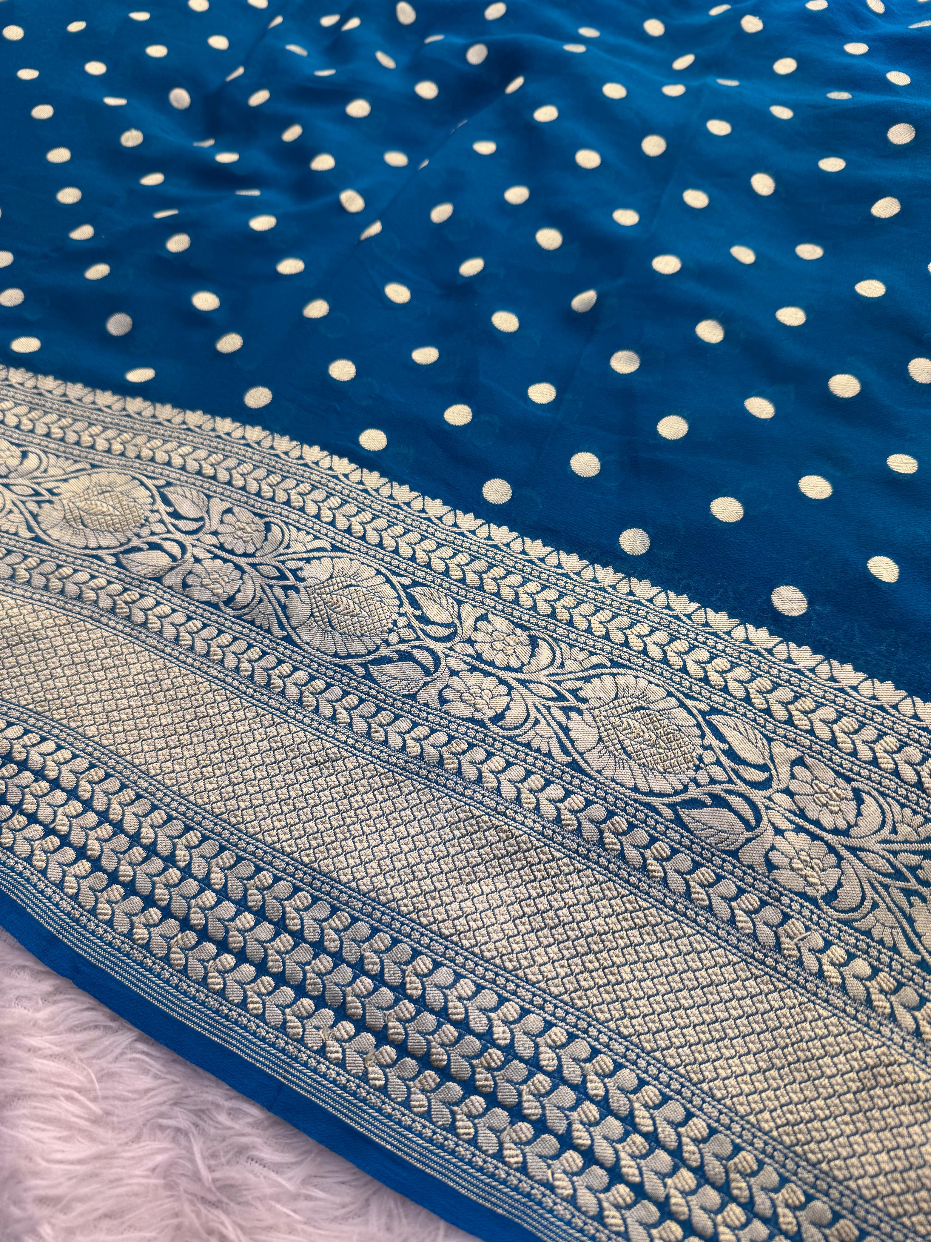 Silk Mark Certified Pure Khaddi Georgette Silk Handloom Saree