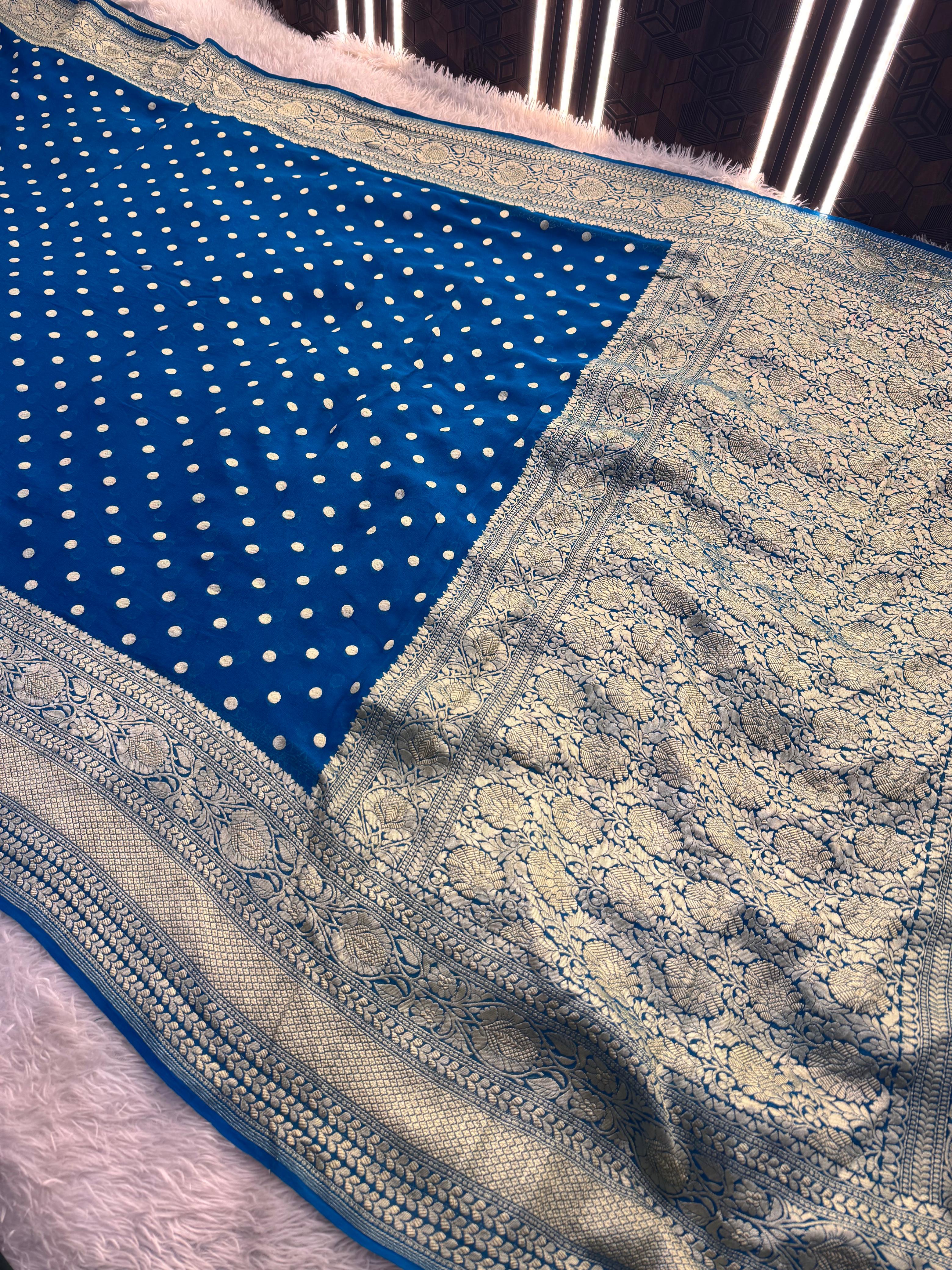 Silk Mark Certified Pure Khaddi Georgette Silk Handloom Saree