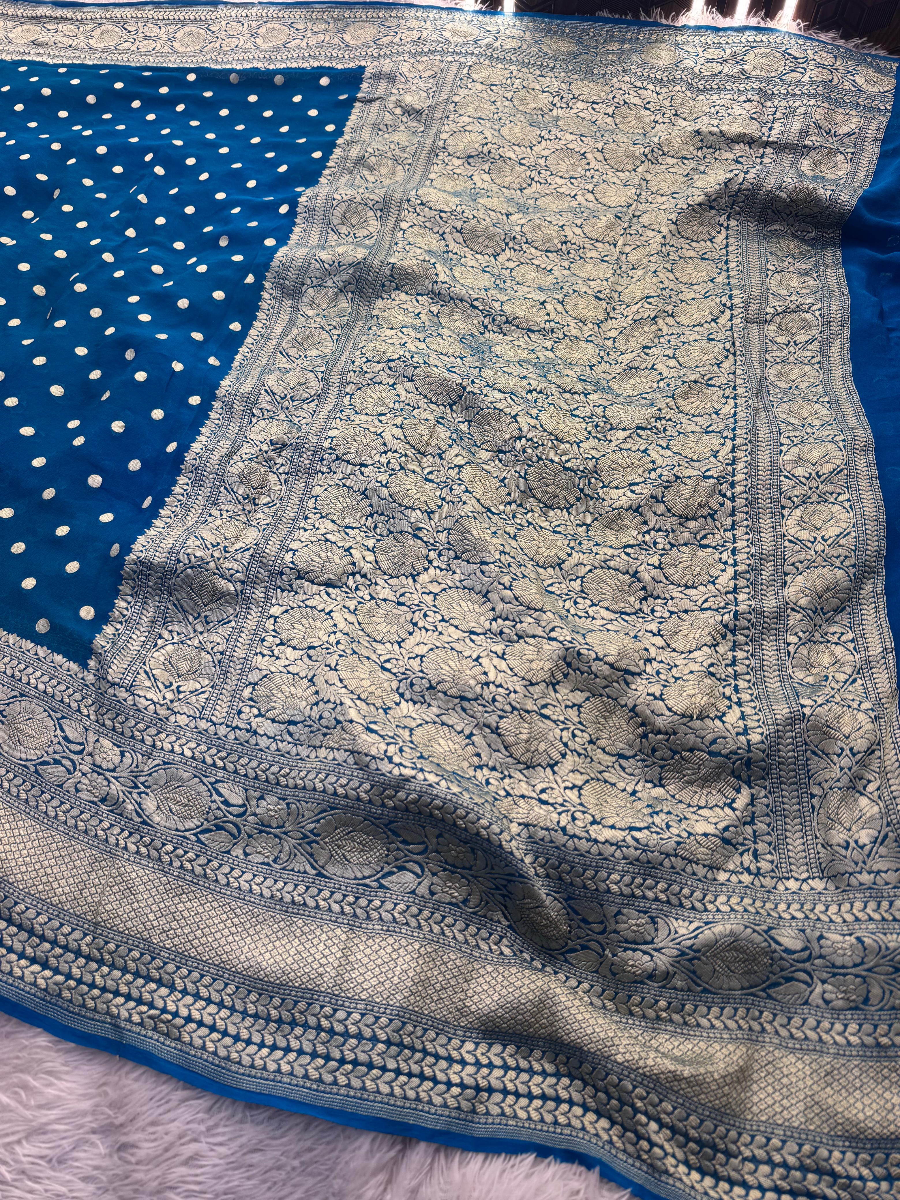 Silk Mark Certified Pure Khaddi Georgette Silk Handloom Saree