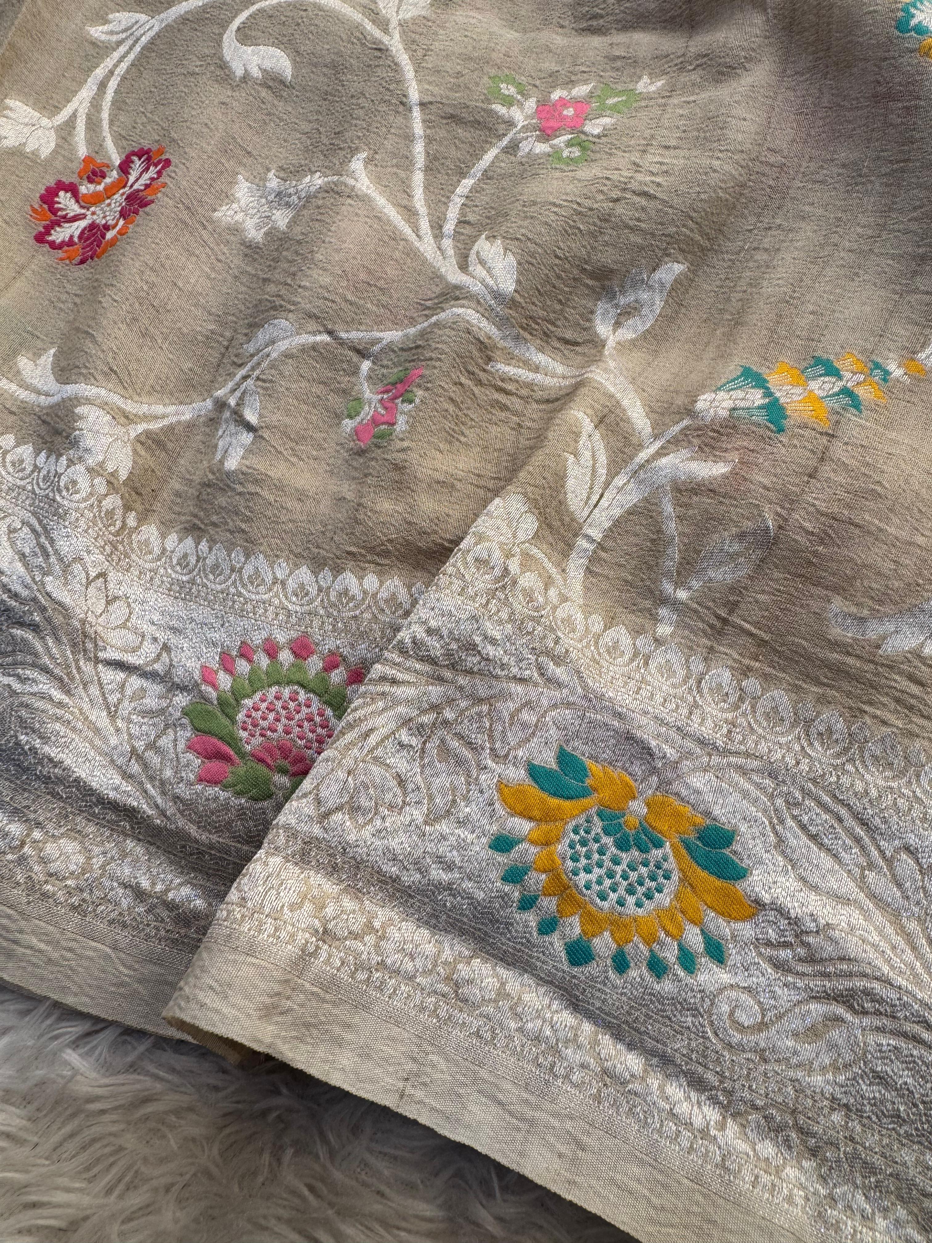 Silk Mark Certified Pure Khaddi Georgette Silk Handloom Saree