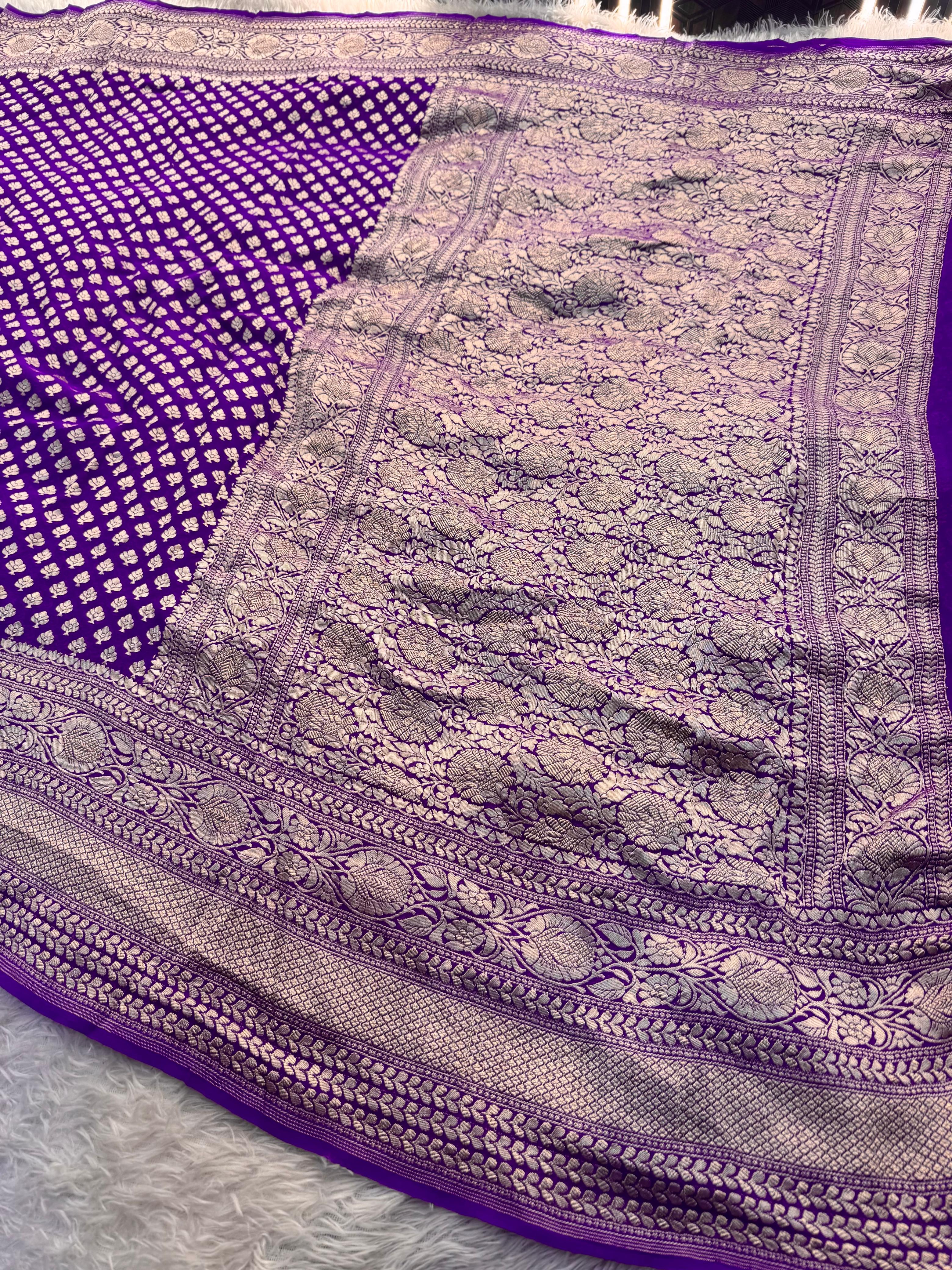 Silk Mark Certified Pure Khaddi Georgette Silk Handloom Saree